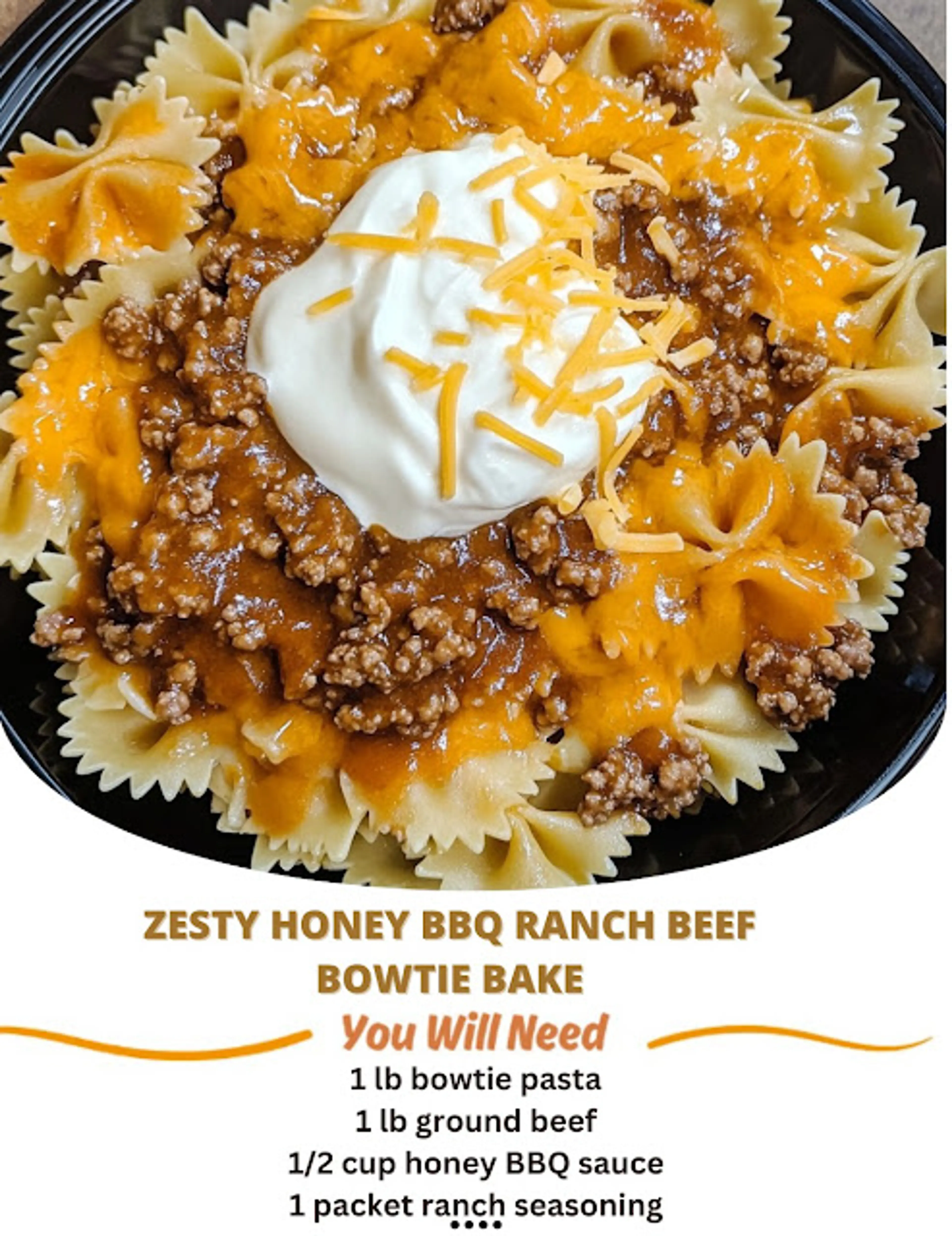 Zesty Honey BBQ Ranch Beef Bowtie Bake