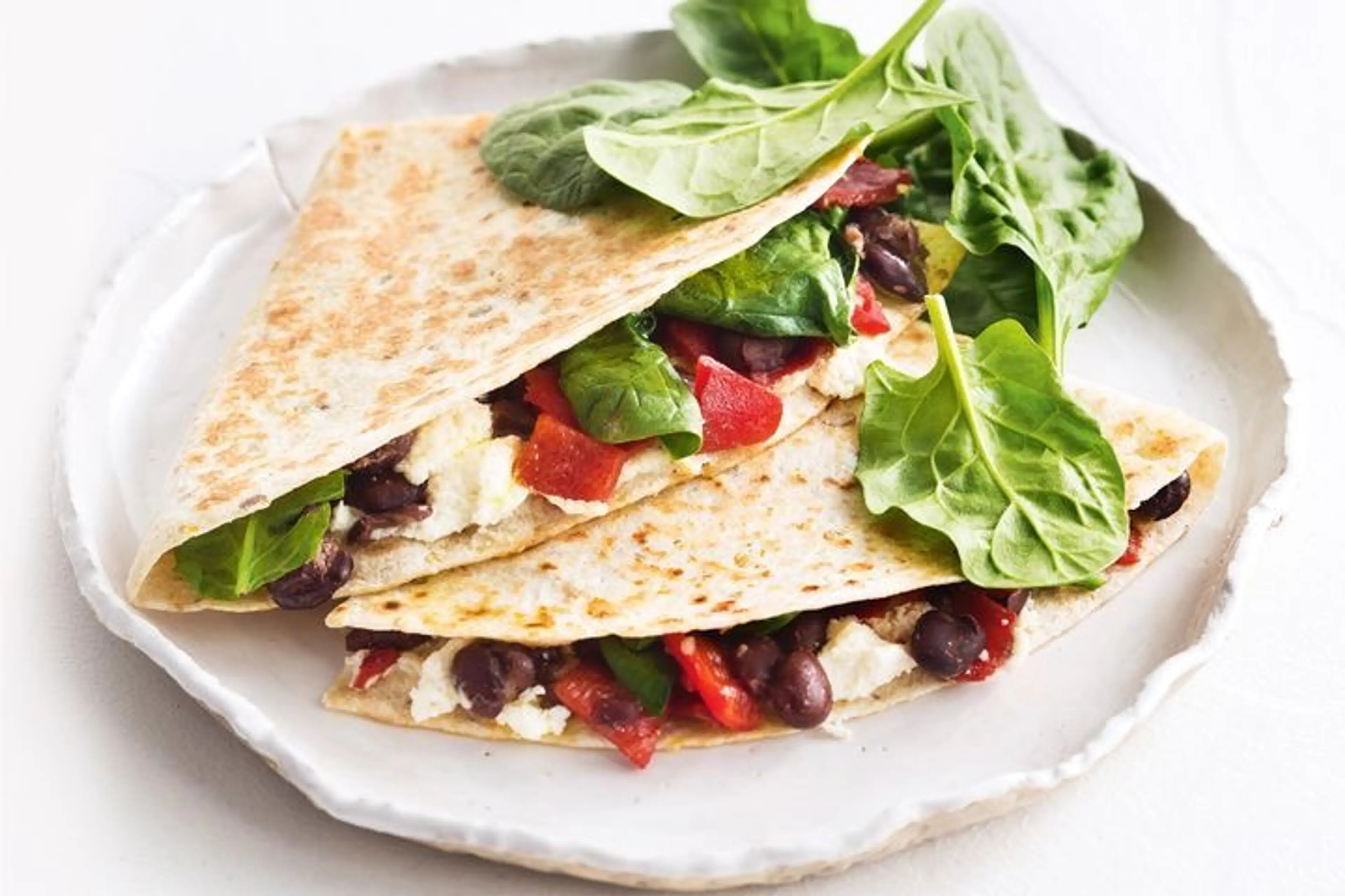 Toasted Chilli Black Bean, Spinach And Cheese Tortilla