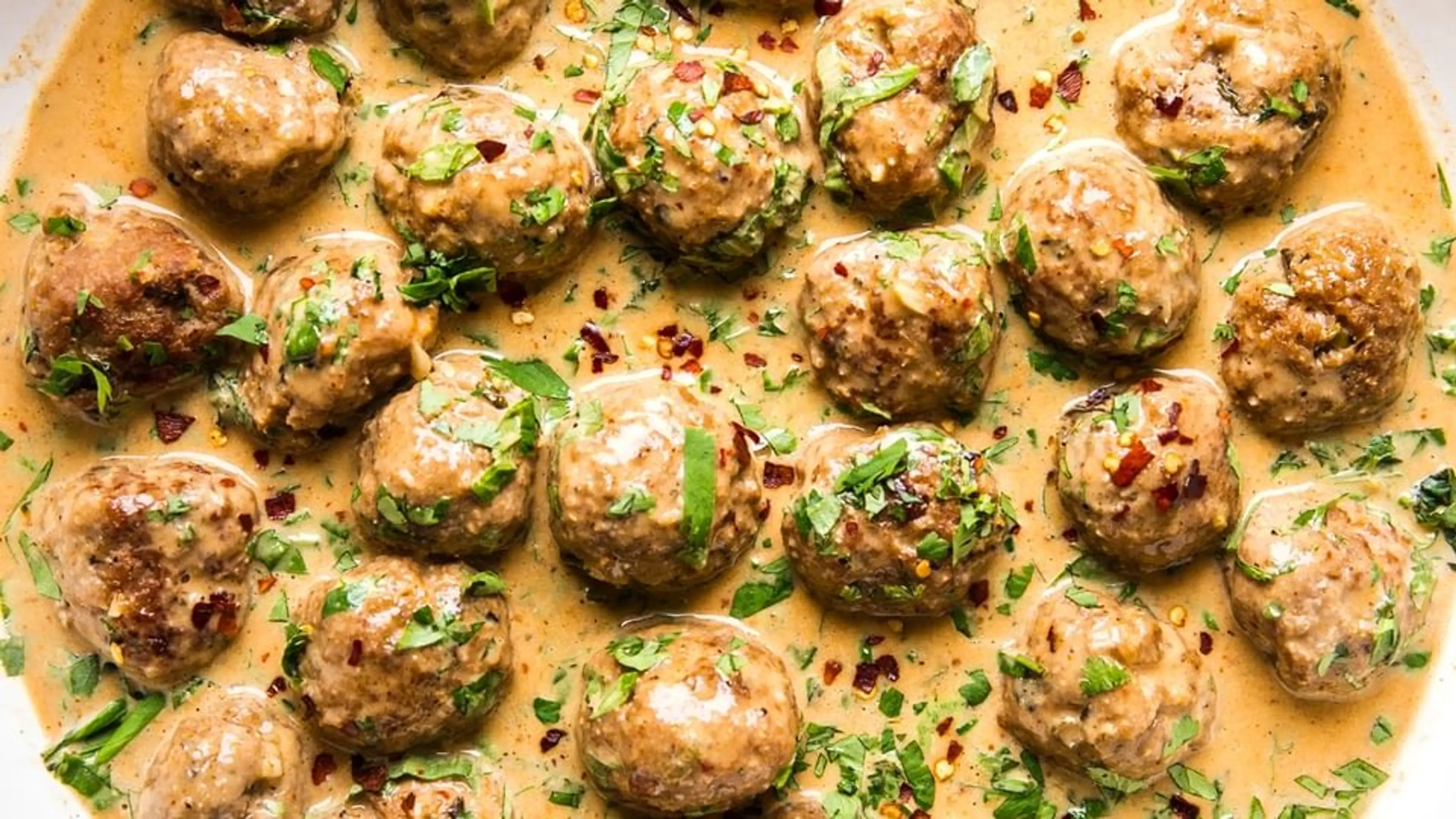 Turkey Meatballs in a Creamy Red Curry Sauce
