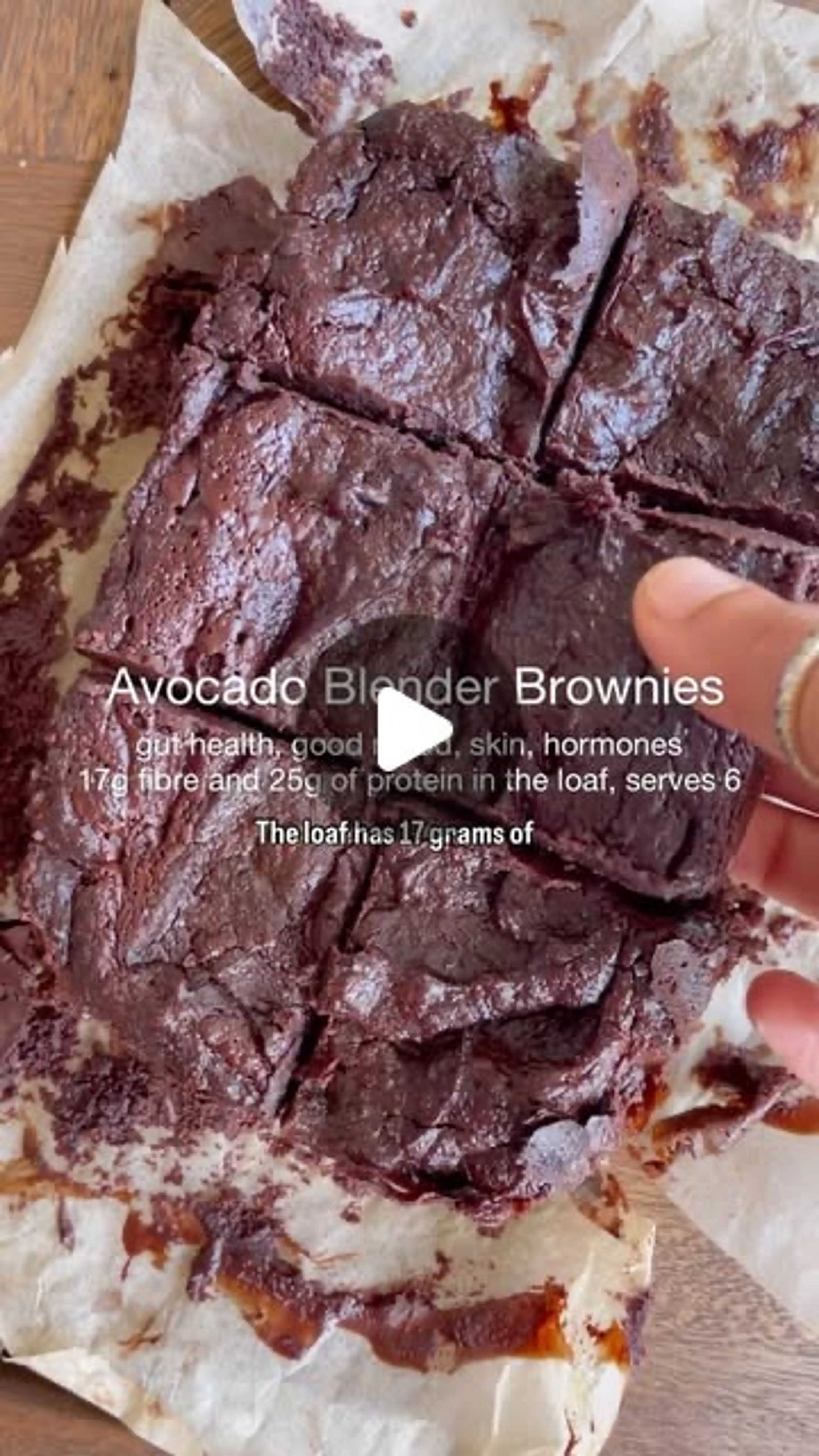 Easy Avocado Blender Brownies! 17g of Fibre and 25g of Prote