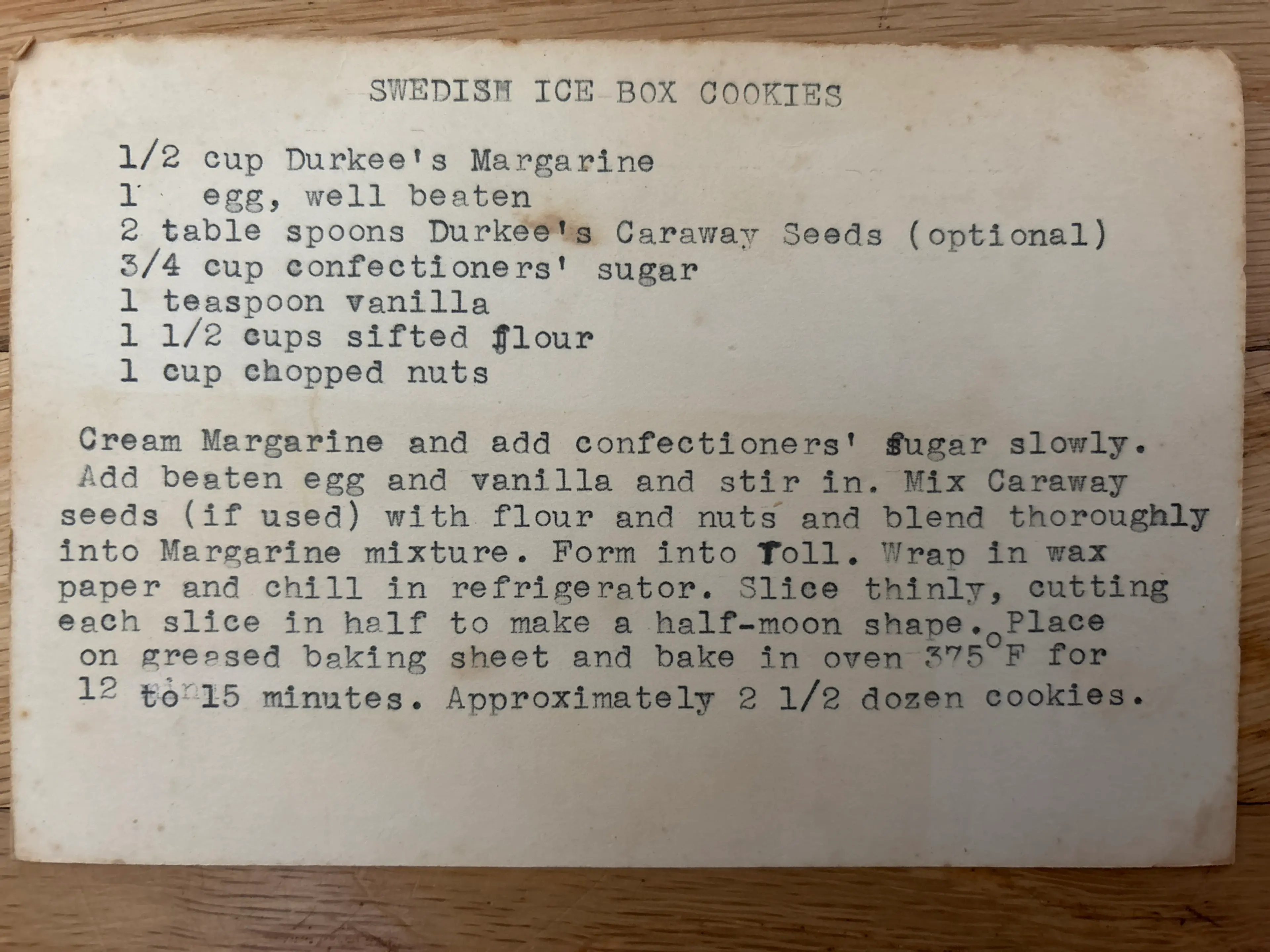Swedish Ice Box Cookies