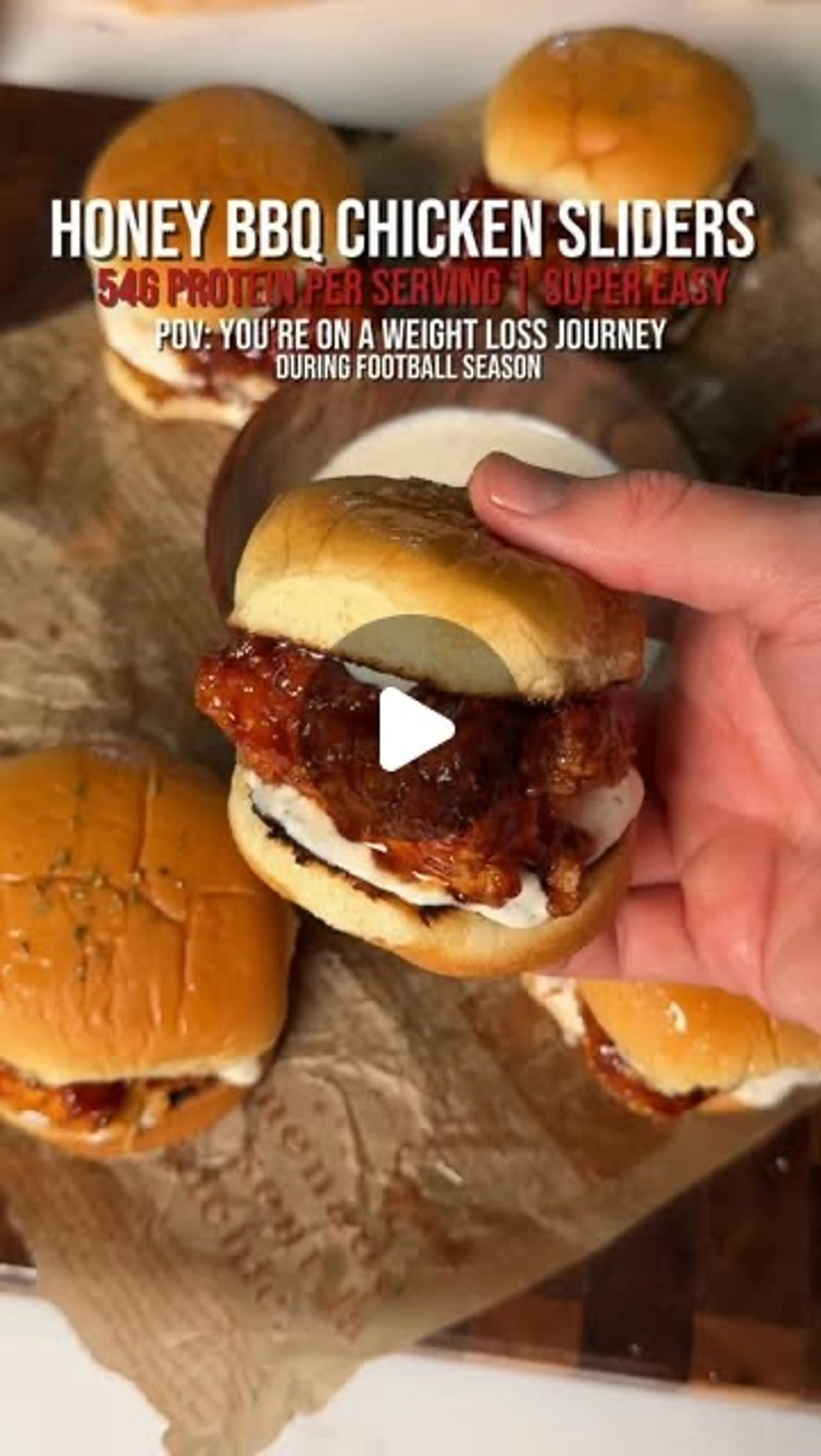 Honey Bbq Chicken Sliders - Recipe Below