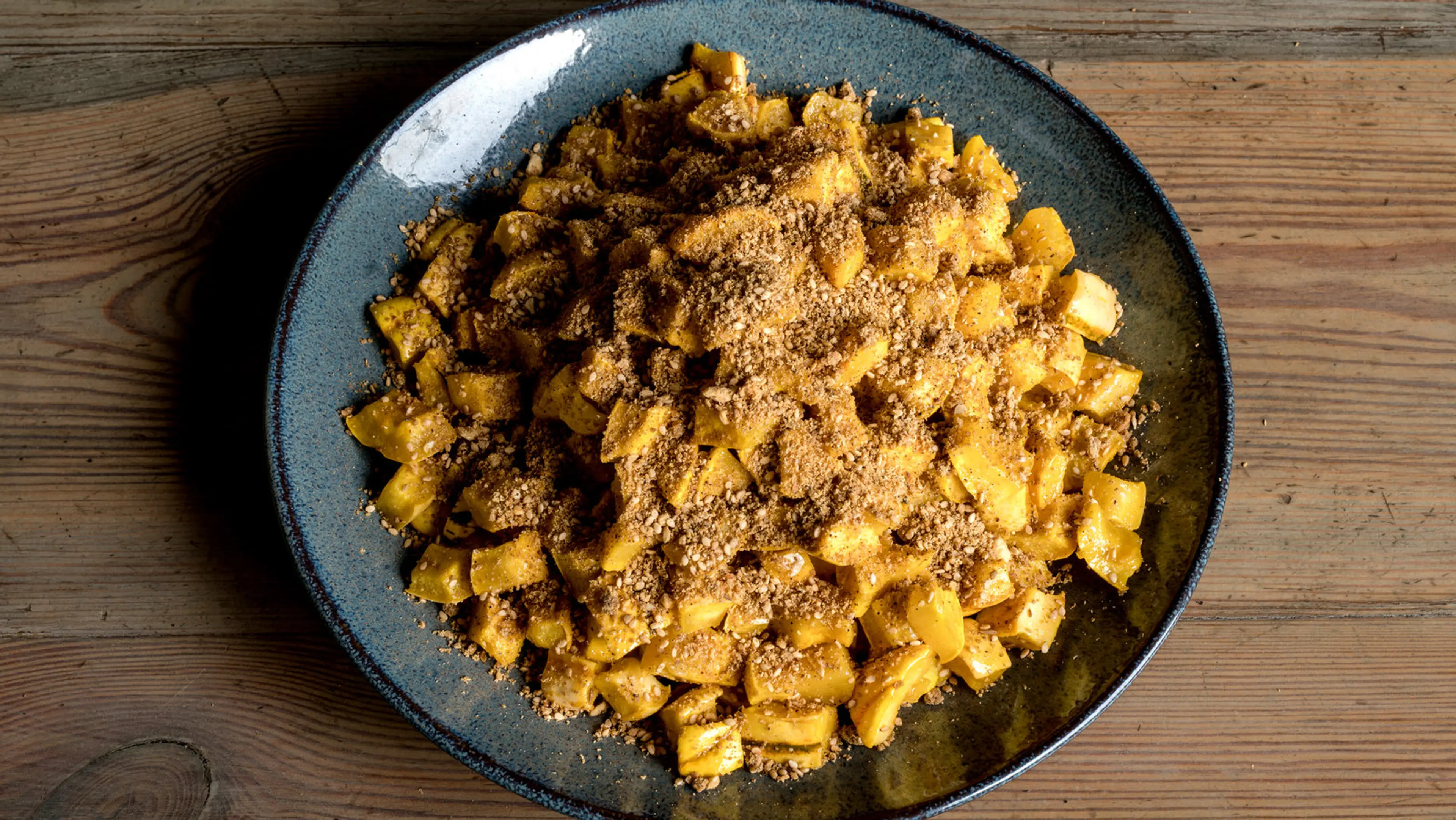Roasted Delicata Squash with Peanut, Sesame and Squash Seed 