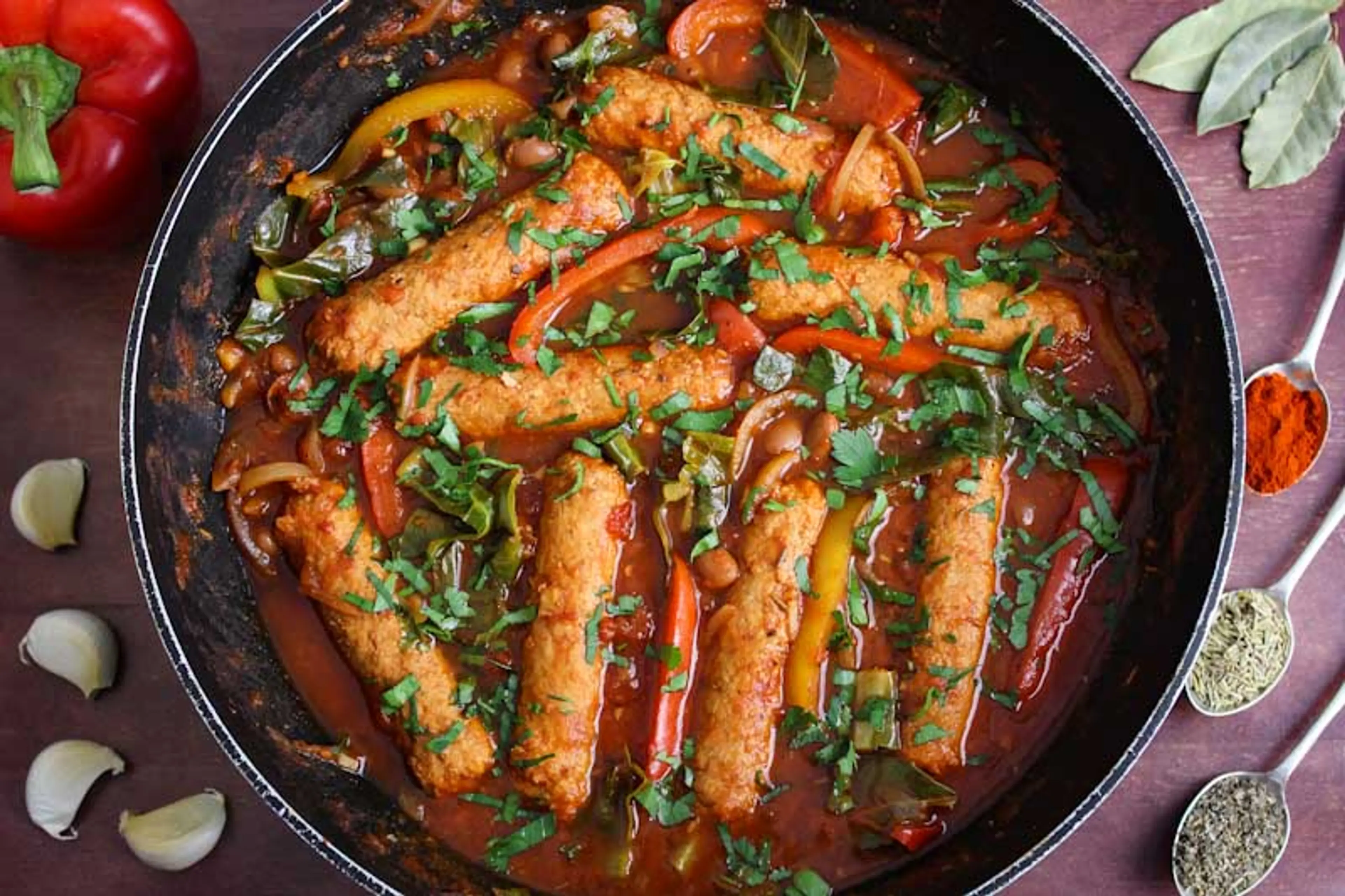Vegan Sausage Casserole (with Frozen Sausages)