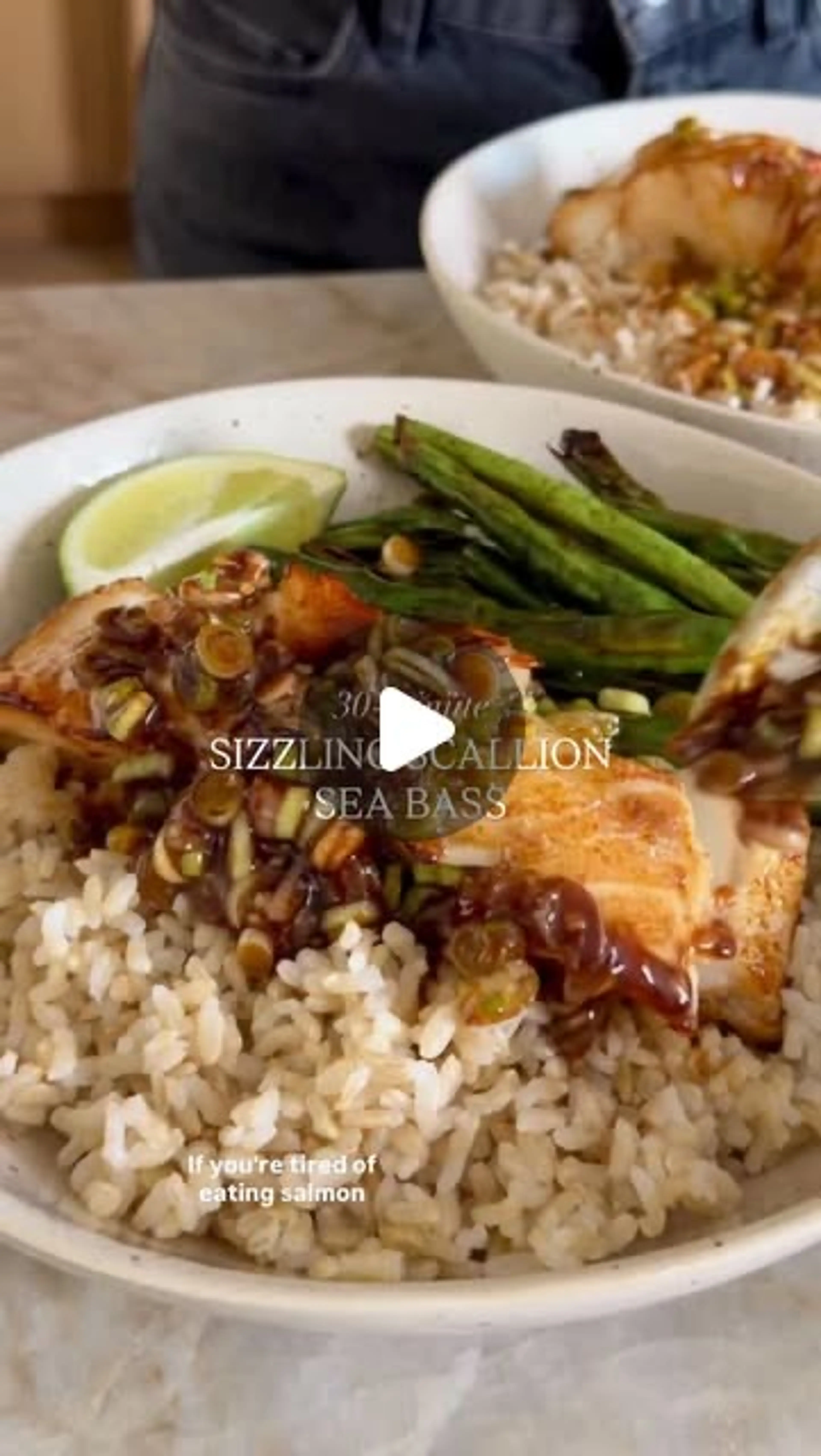 Sizzling Green Scallion Sea Bass