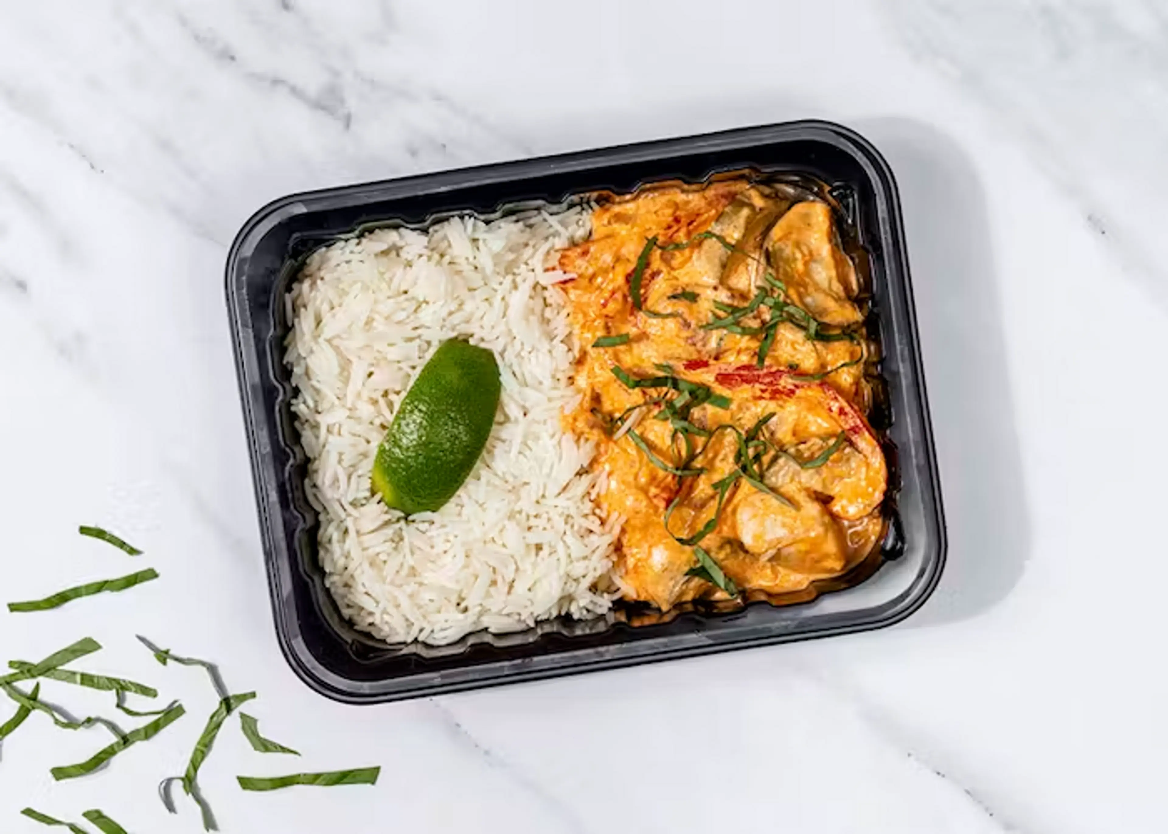 Red Thai Chicken Curry with Zucchini, Red Bell Pepper & Rice