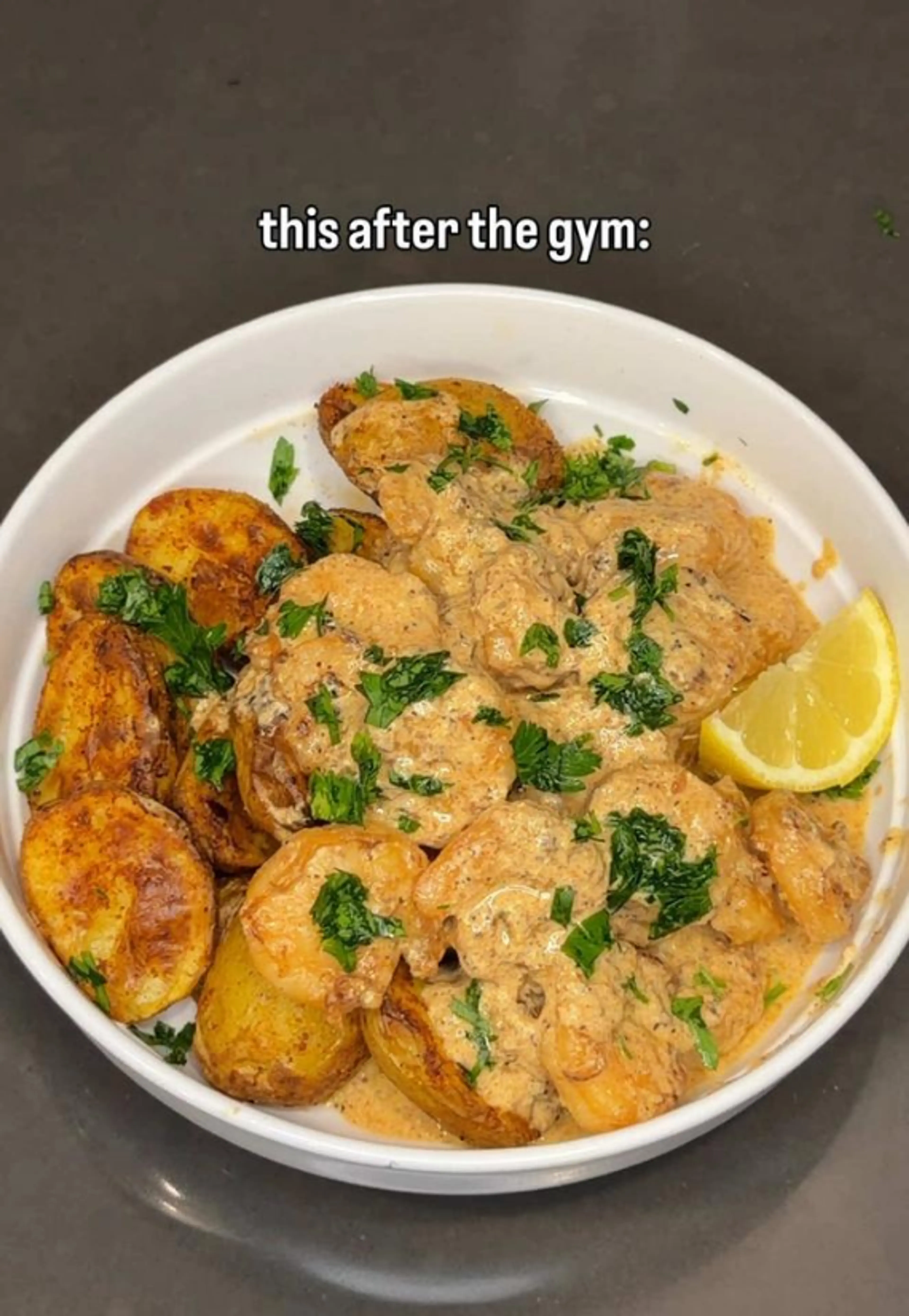 Creamy Cajun Shrimp & Crispy Potatoes