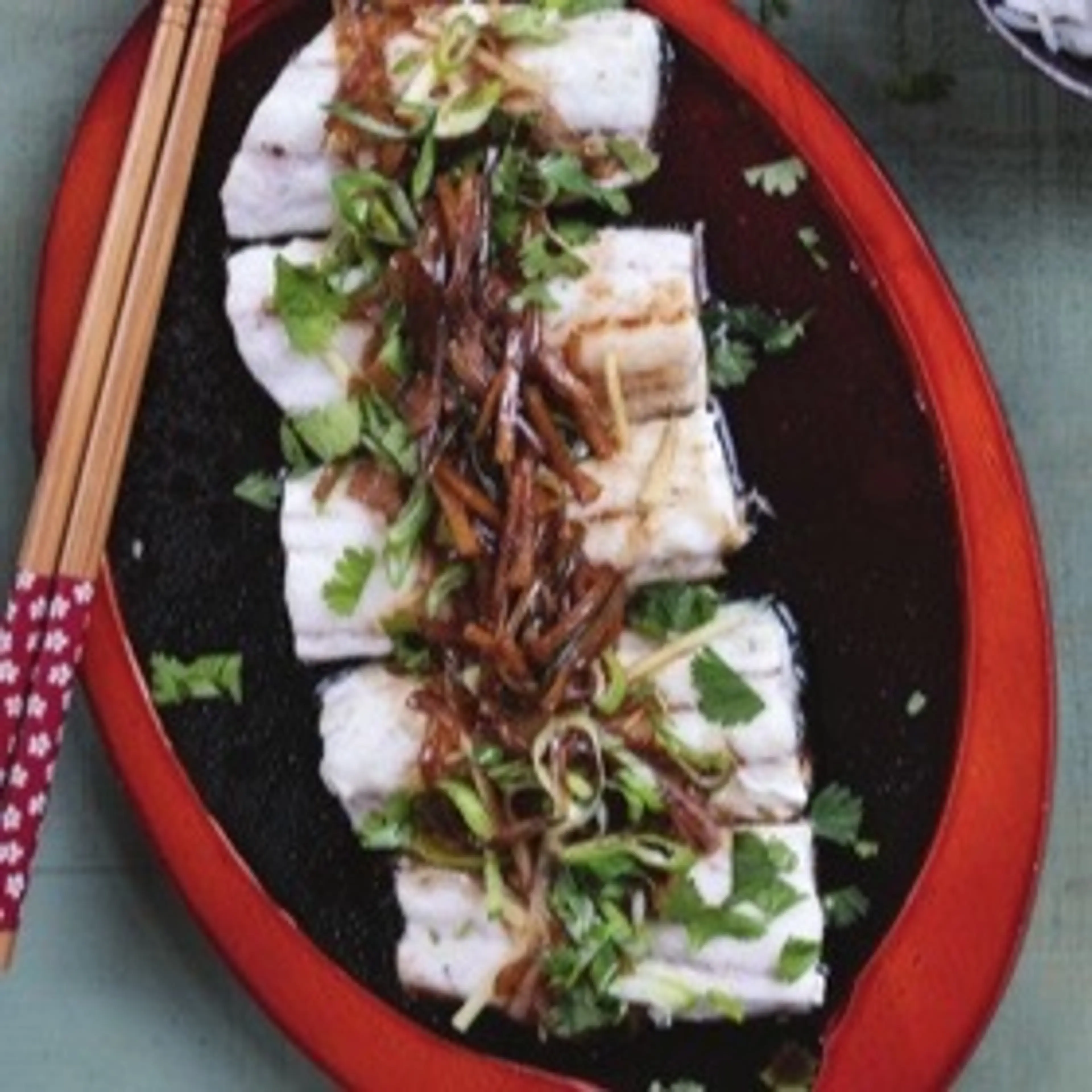 STEAMED FISH WITH GINGER AND SPRING ONION