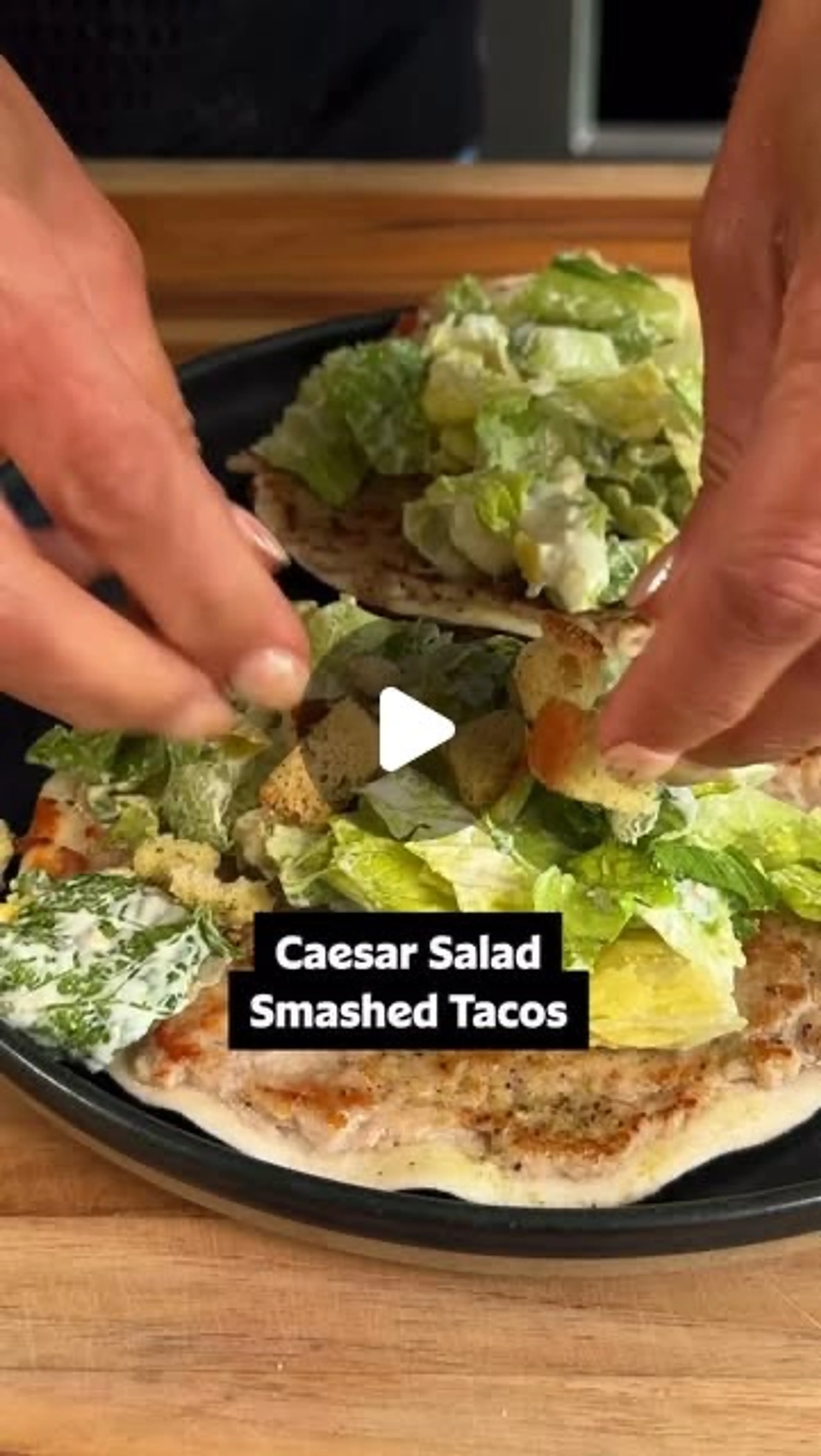 Caesar Salad Smash Tacos
