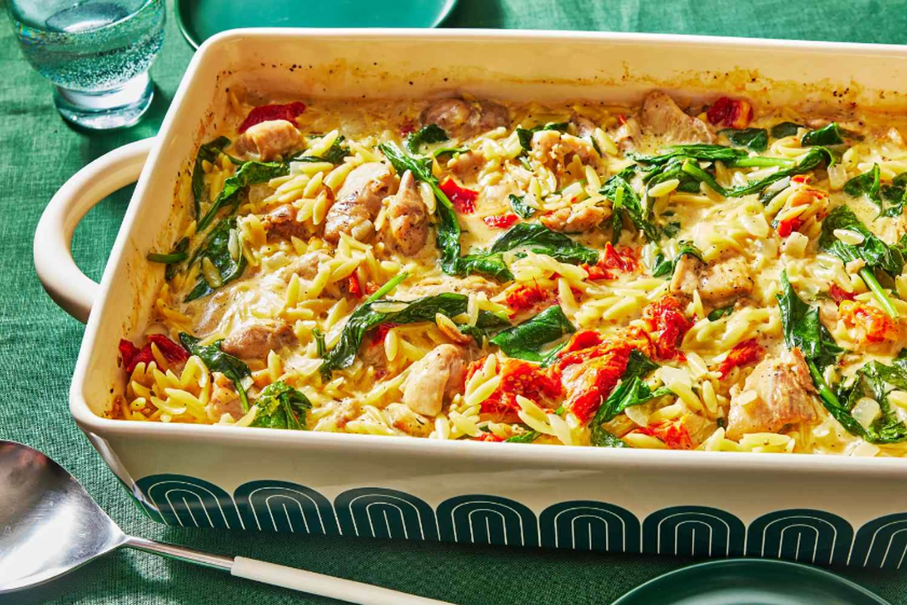 Creamy Chicken Orzo Bake