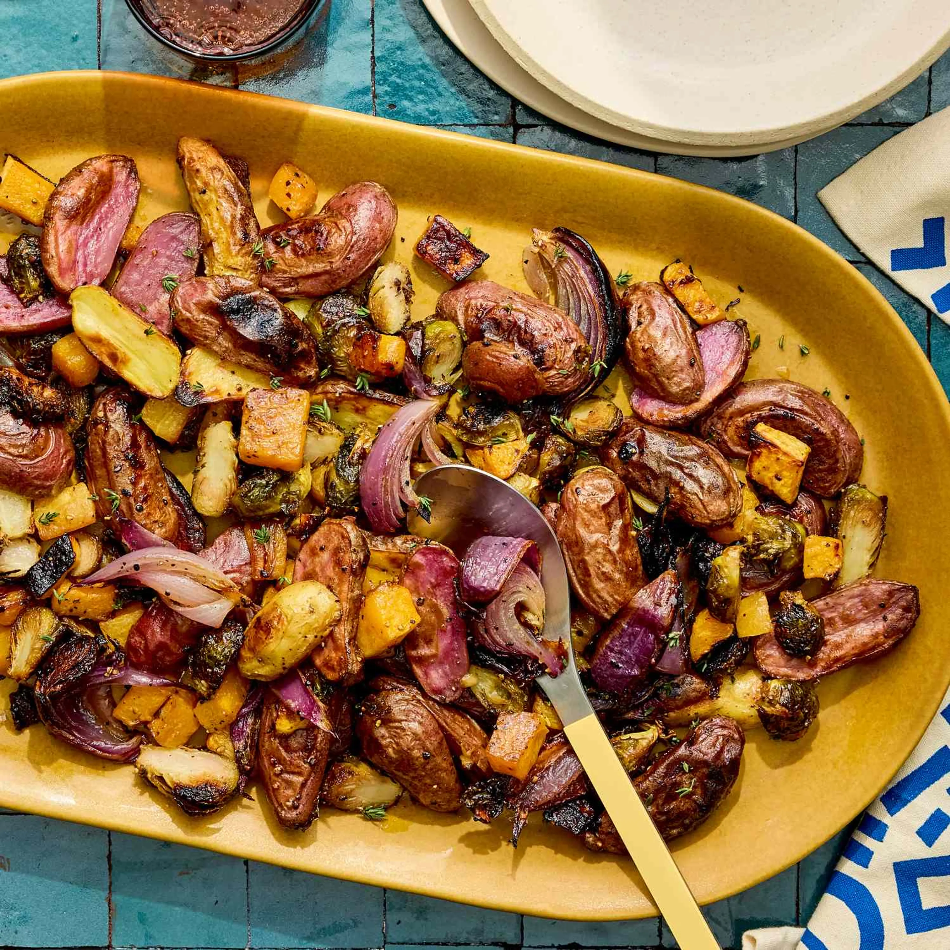 Maple-Mustard Roasted Vegetables