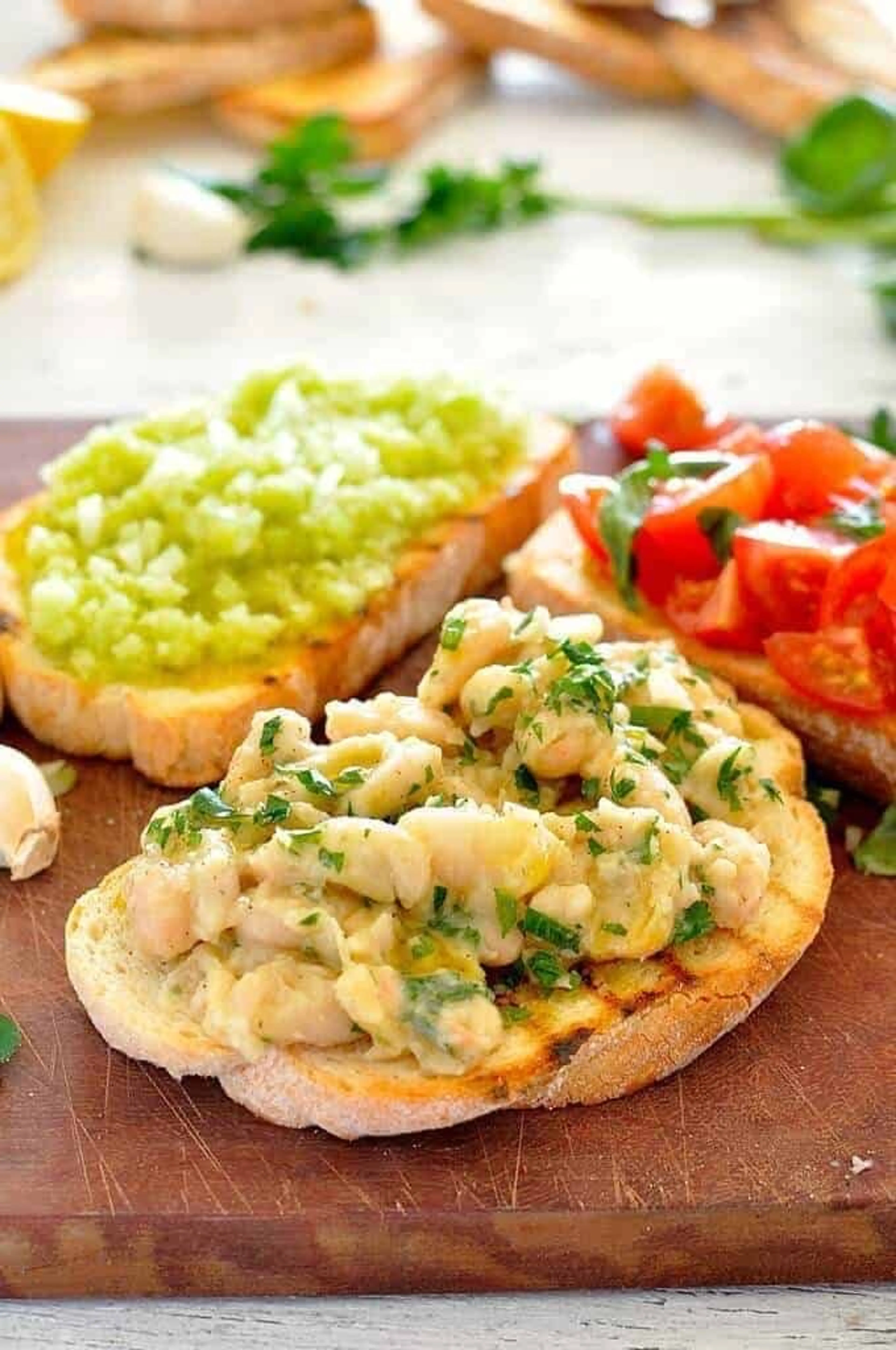 Trio of Bruschetta: Lemon Cannellini Bean