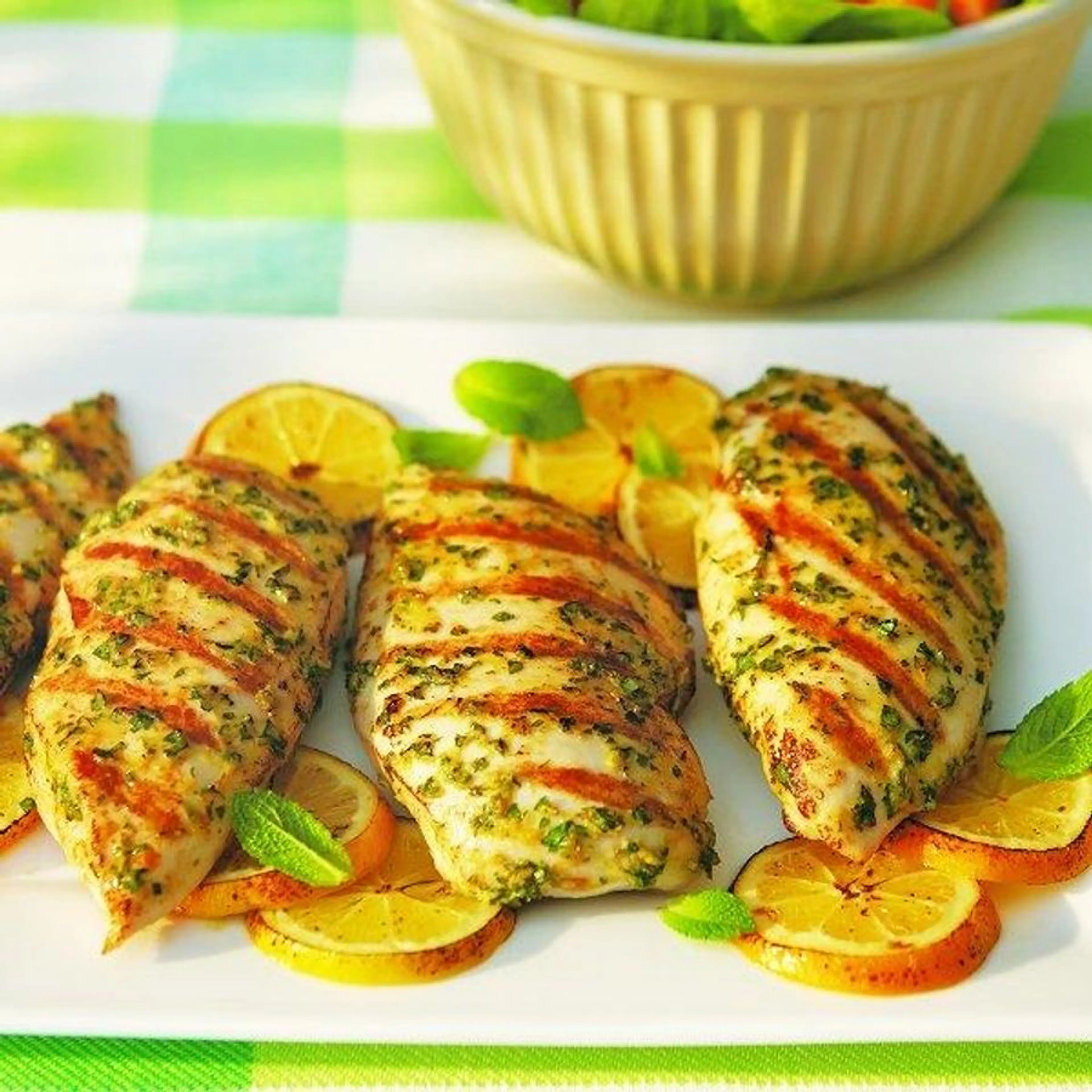 Lemon chicken with mint