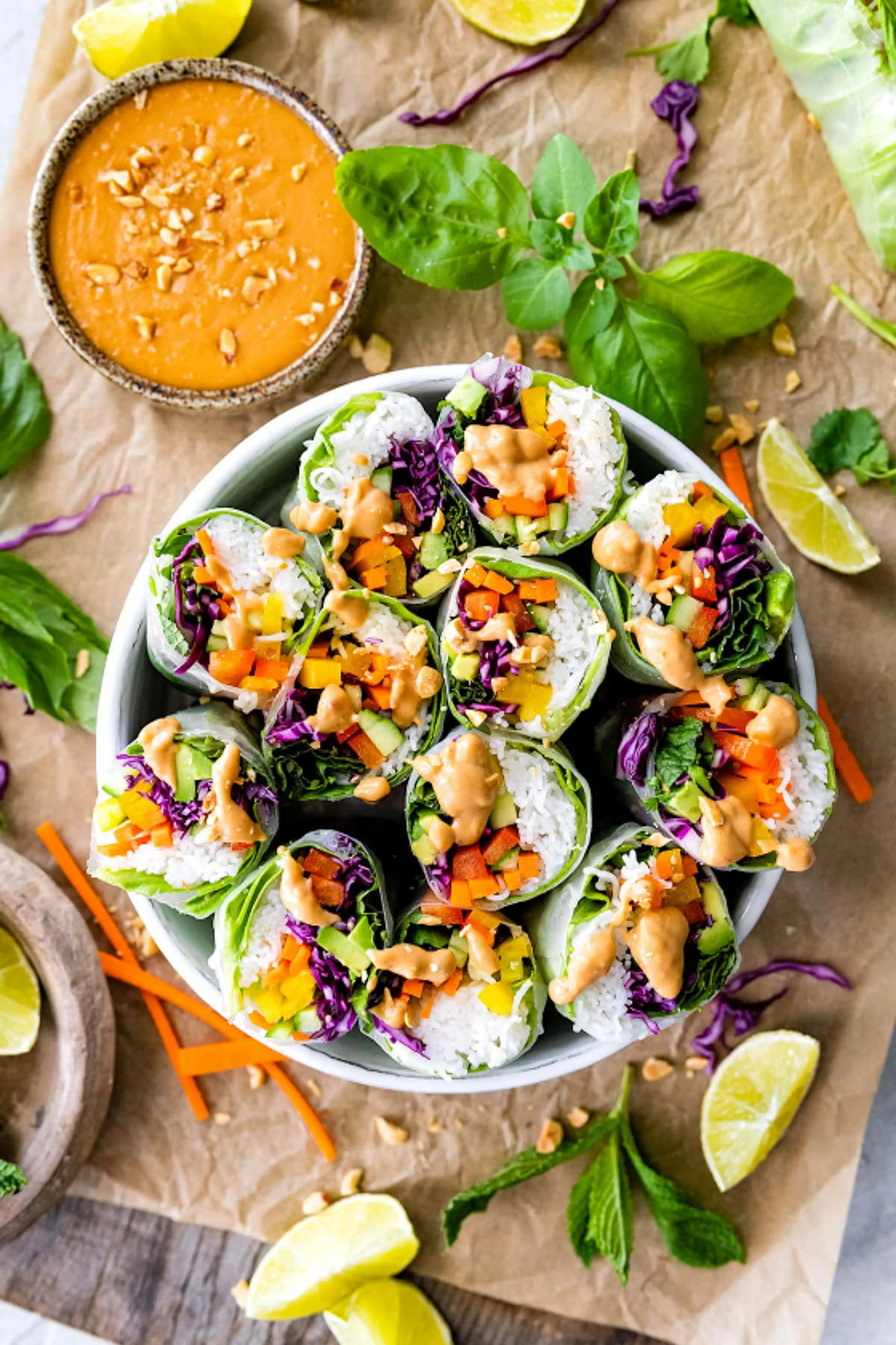 Fresh Spring Rolls with Peanut Sauce