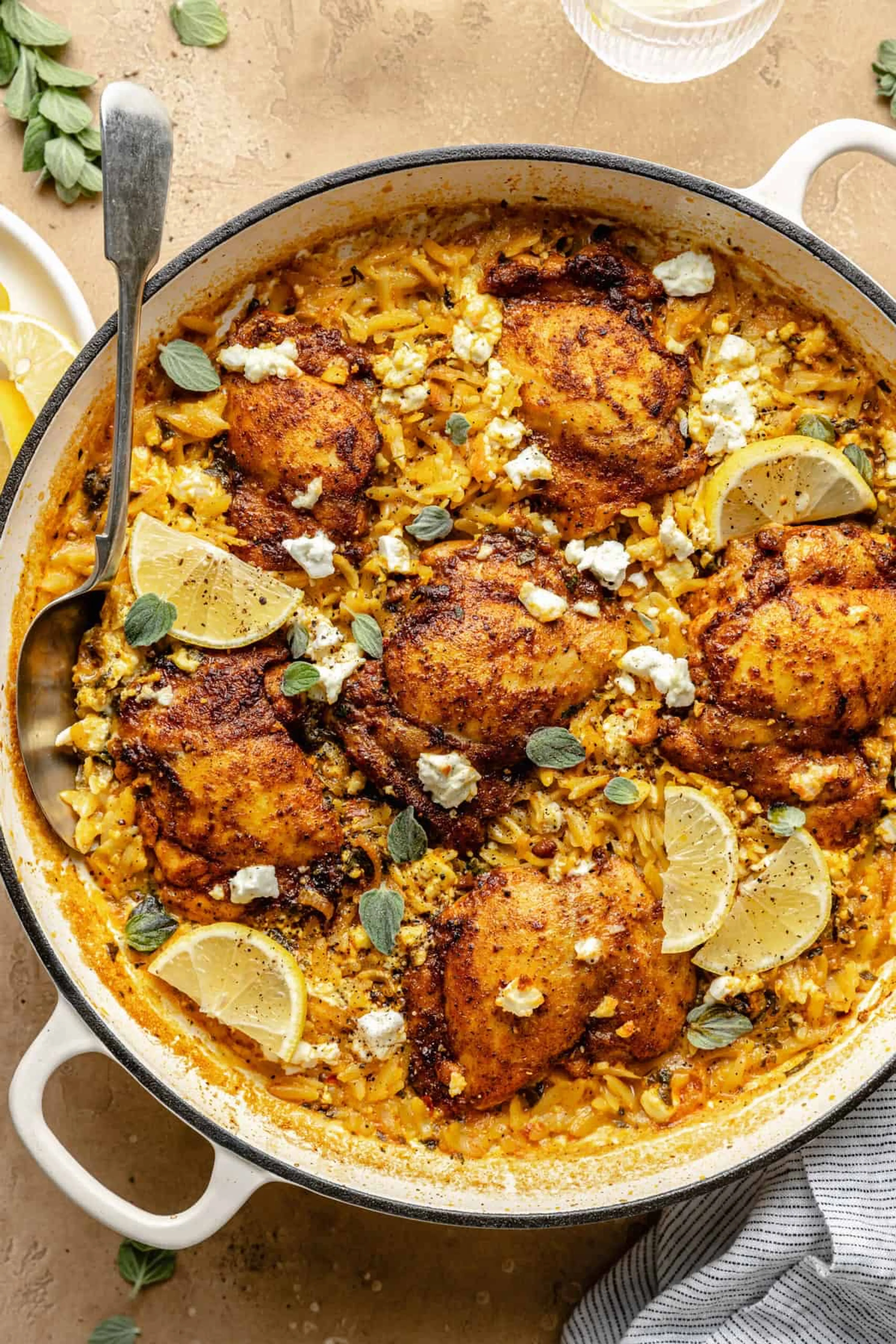 Creamy One-Pot Lemon Feta Chicken with Orzo