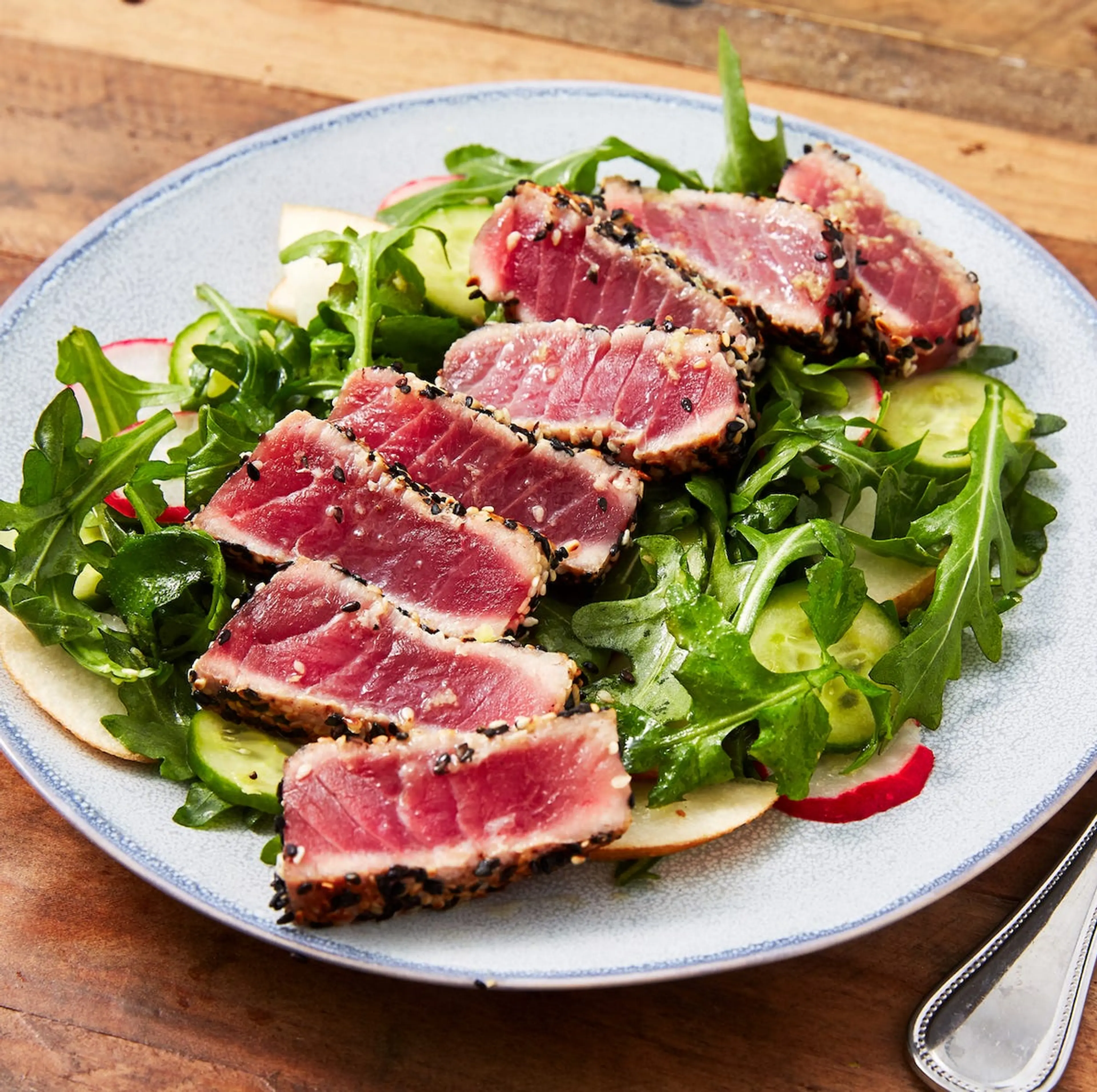 Seared Ahi Tuna & Arugula Pear Salad