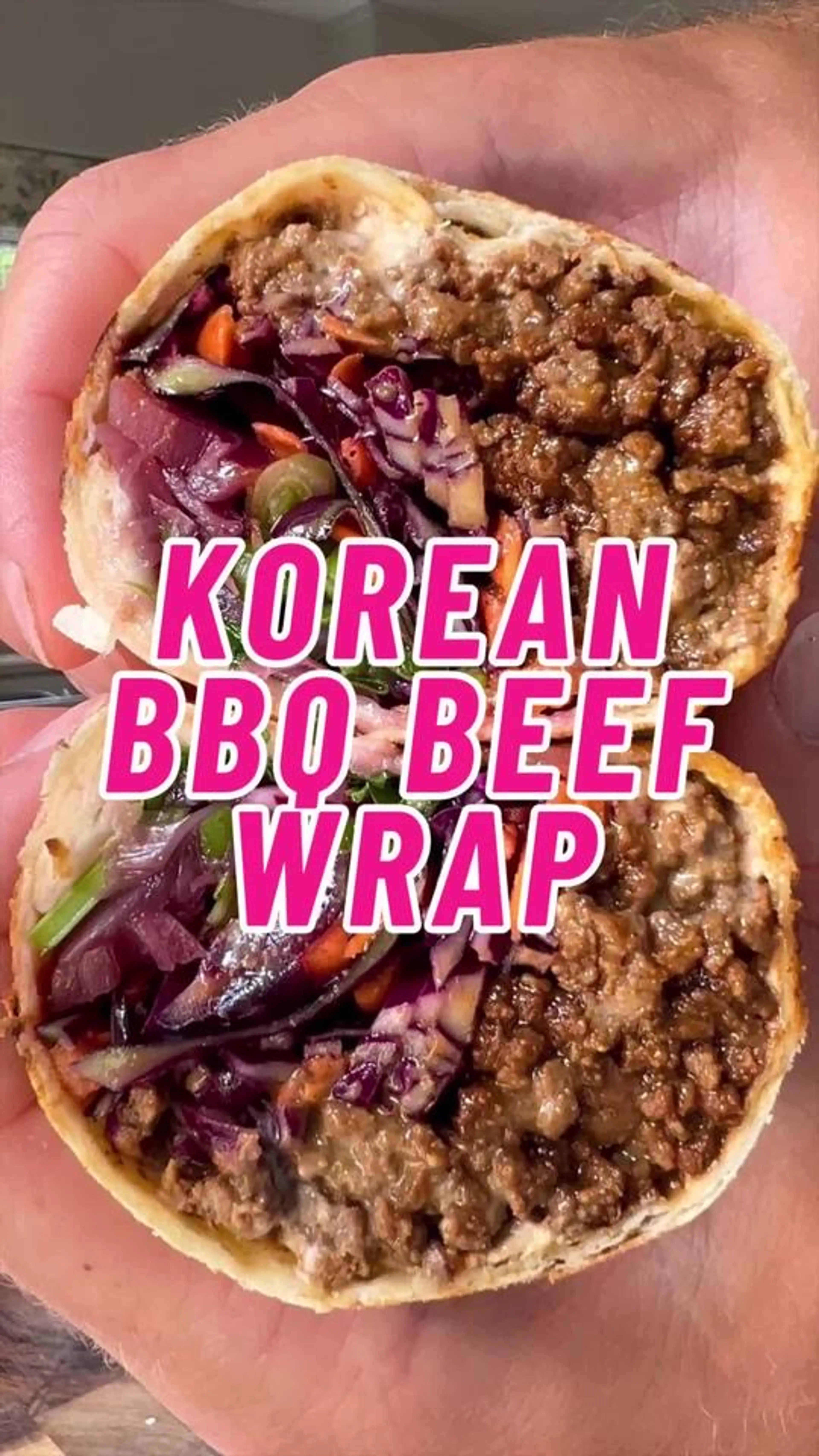 Korean Bbq Beef Wrap with Crunchy Slaw & Sriracha Yogurt