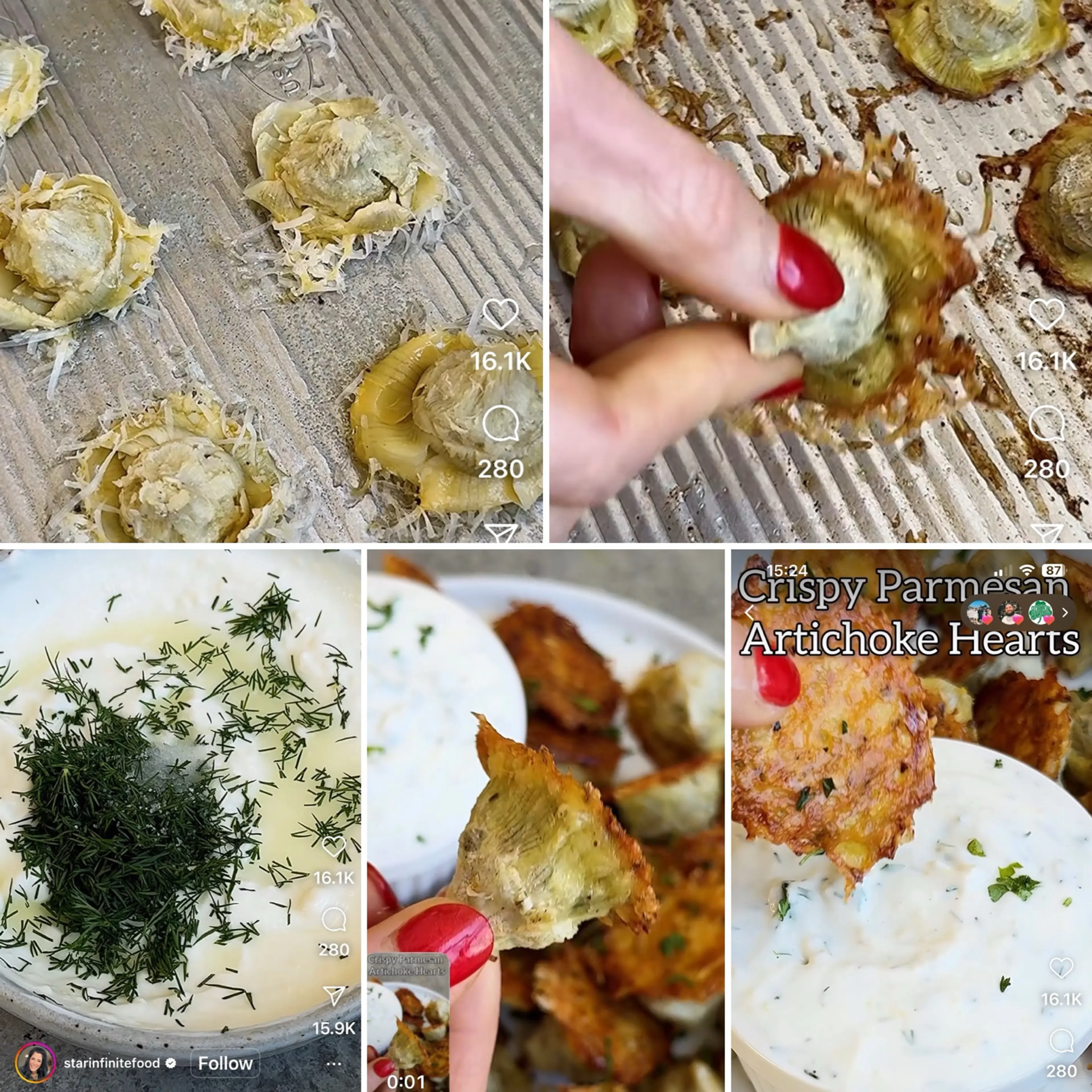 Crispy Parmesan Artichoke Hearts with Lemon-dill Buttery Yog