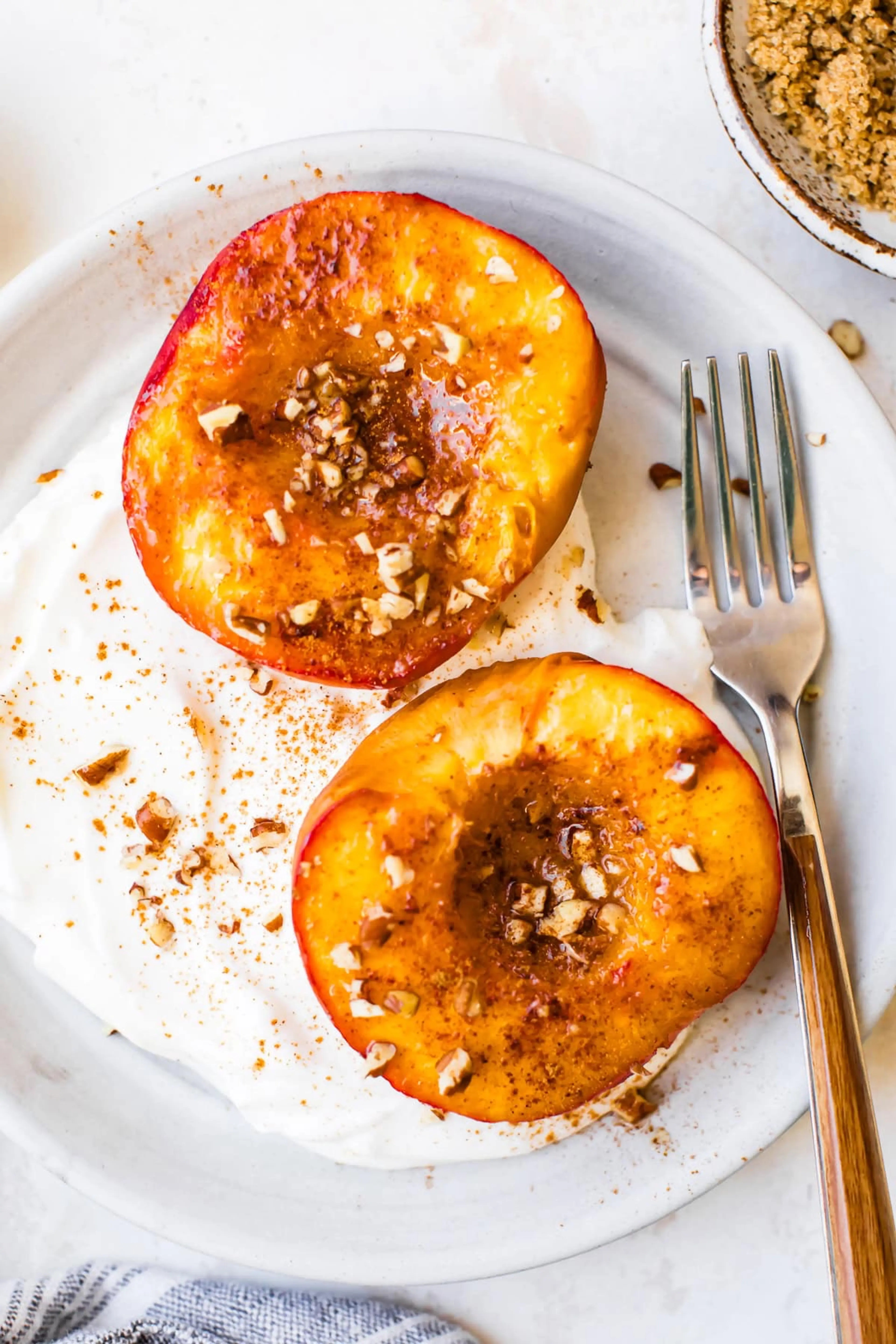 Air Fryer Peaches (Greek Yogurt)