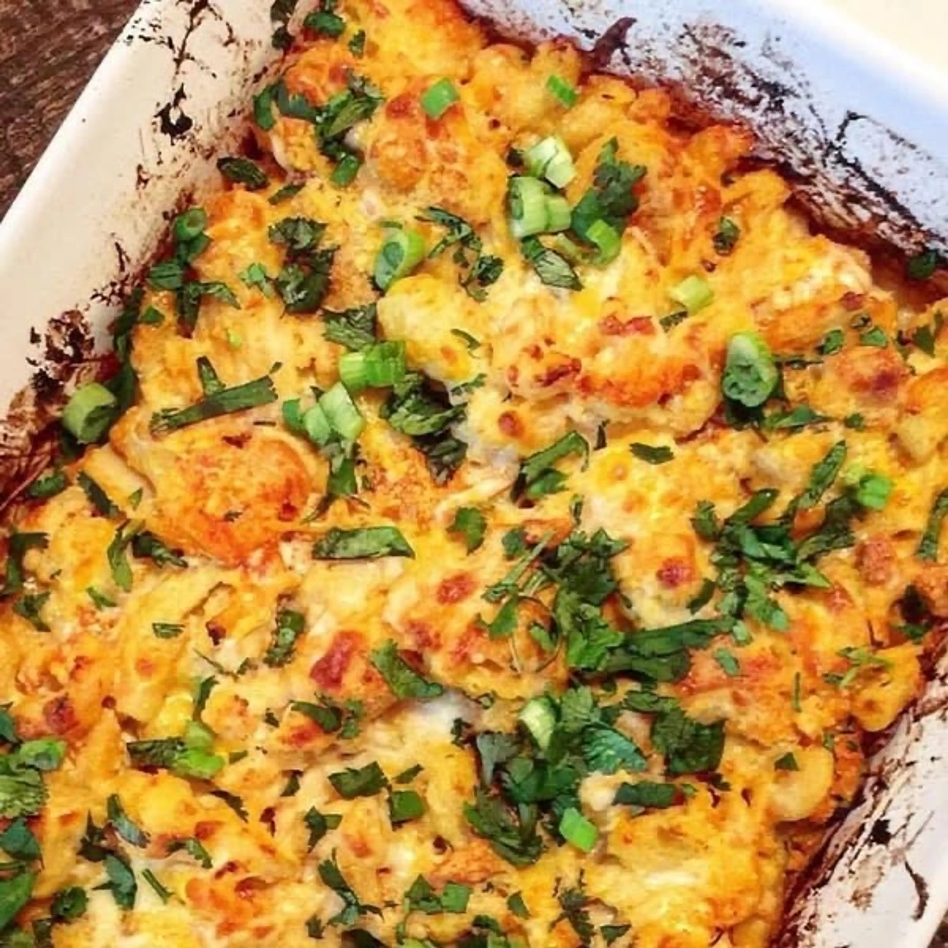 Loaded Cauliflower and Buffalo Chicken Casserole