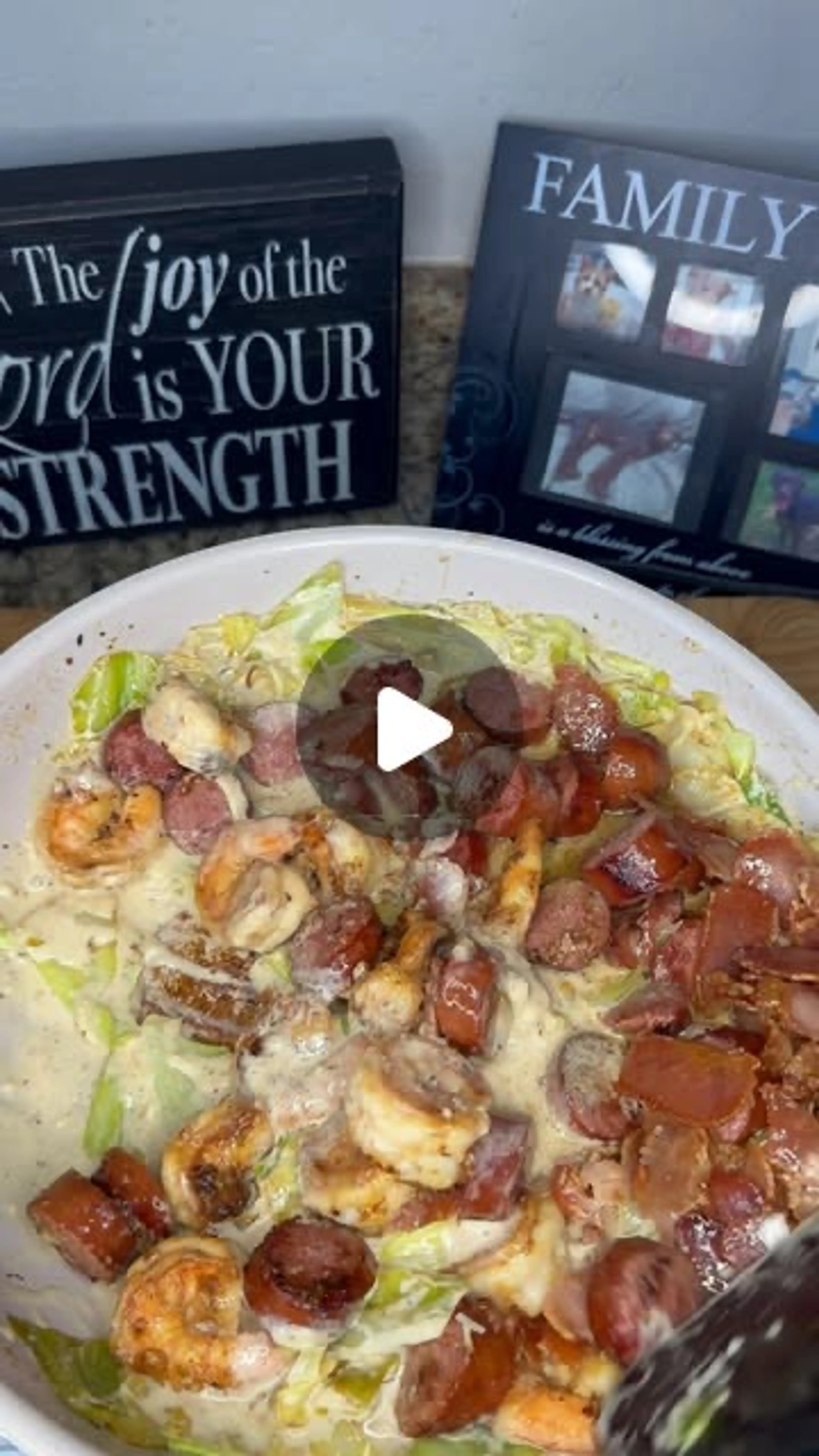 Shrimp and Sausage Cabbage Alfredo