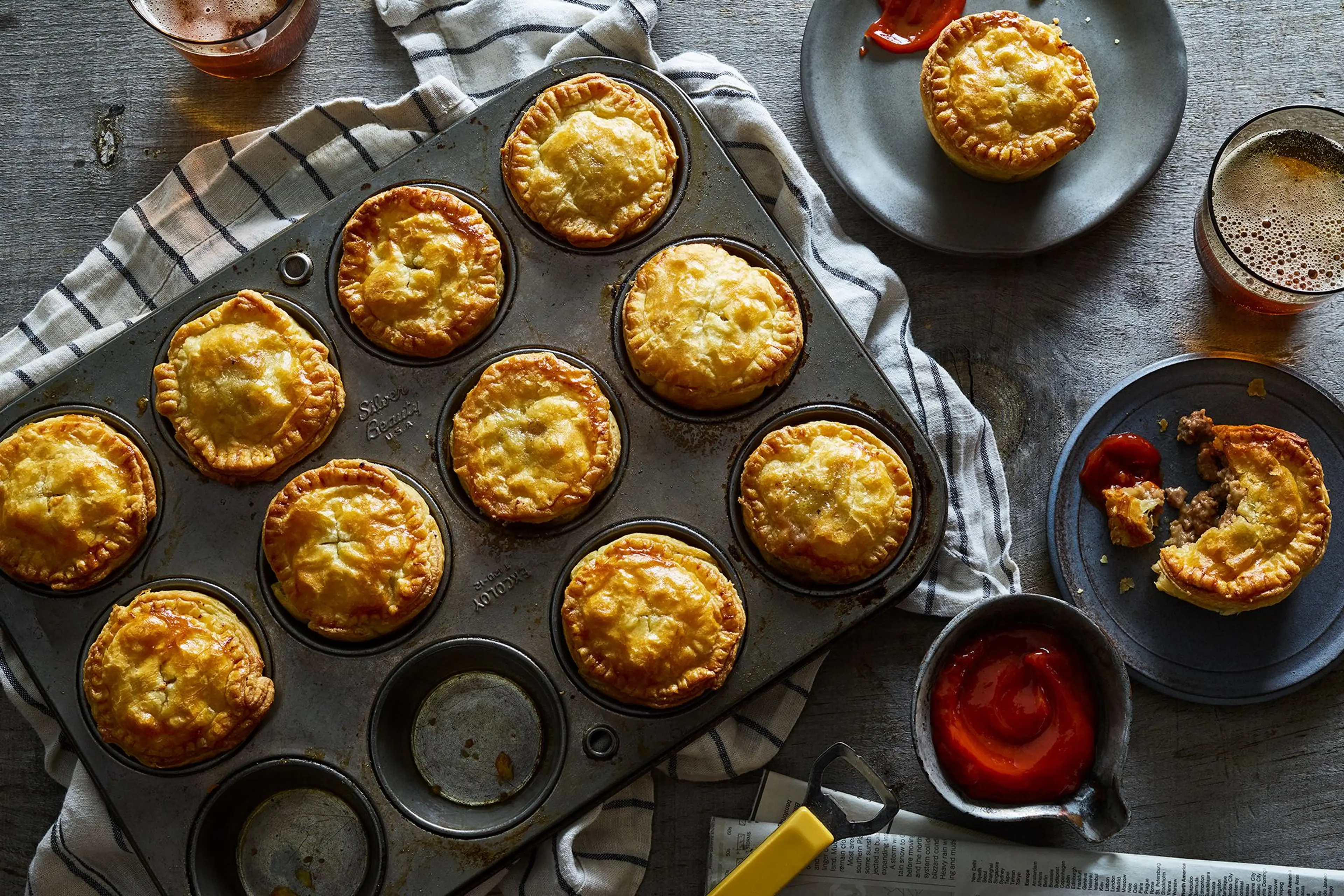New Zealand-Style Beef Steak & Cheddar Cheese Pies