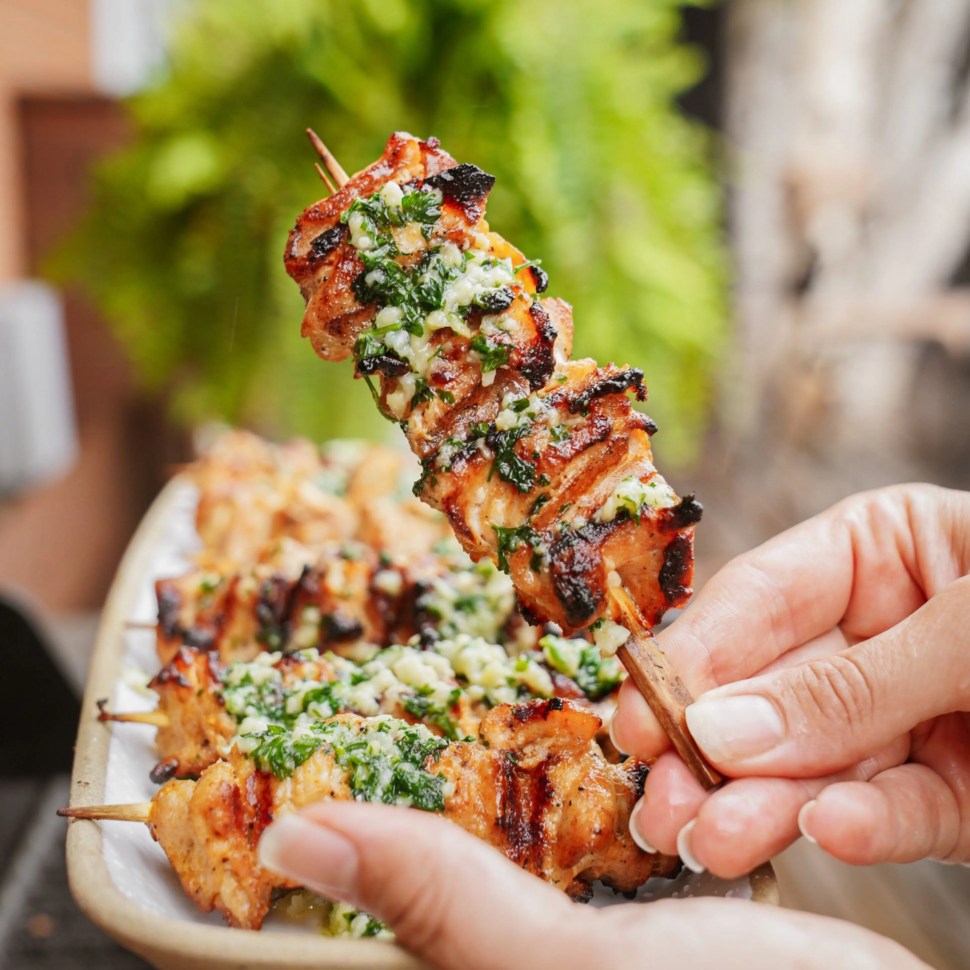 Garlic Parmesan Chicken Skewers
