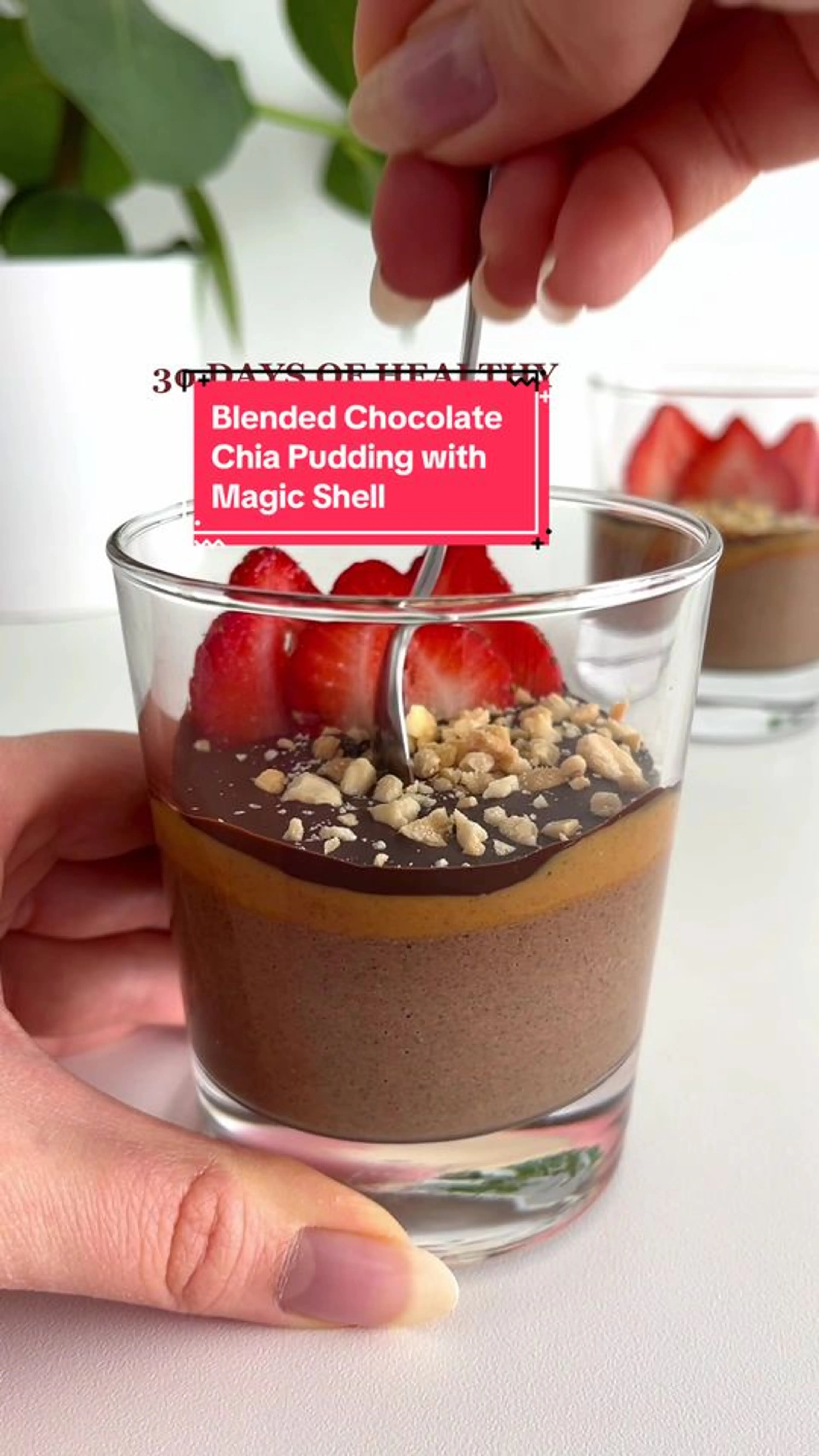 Blended Chocolate Chia Pudding with Magic Shell