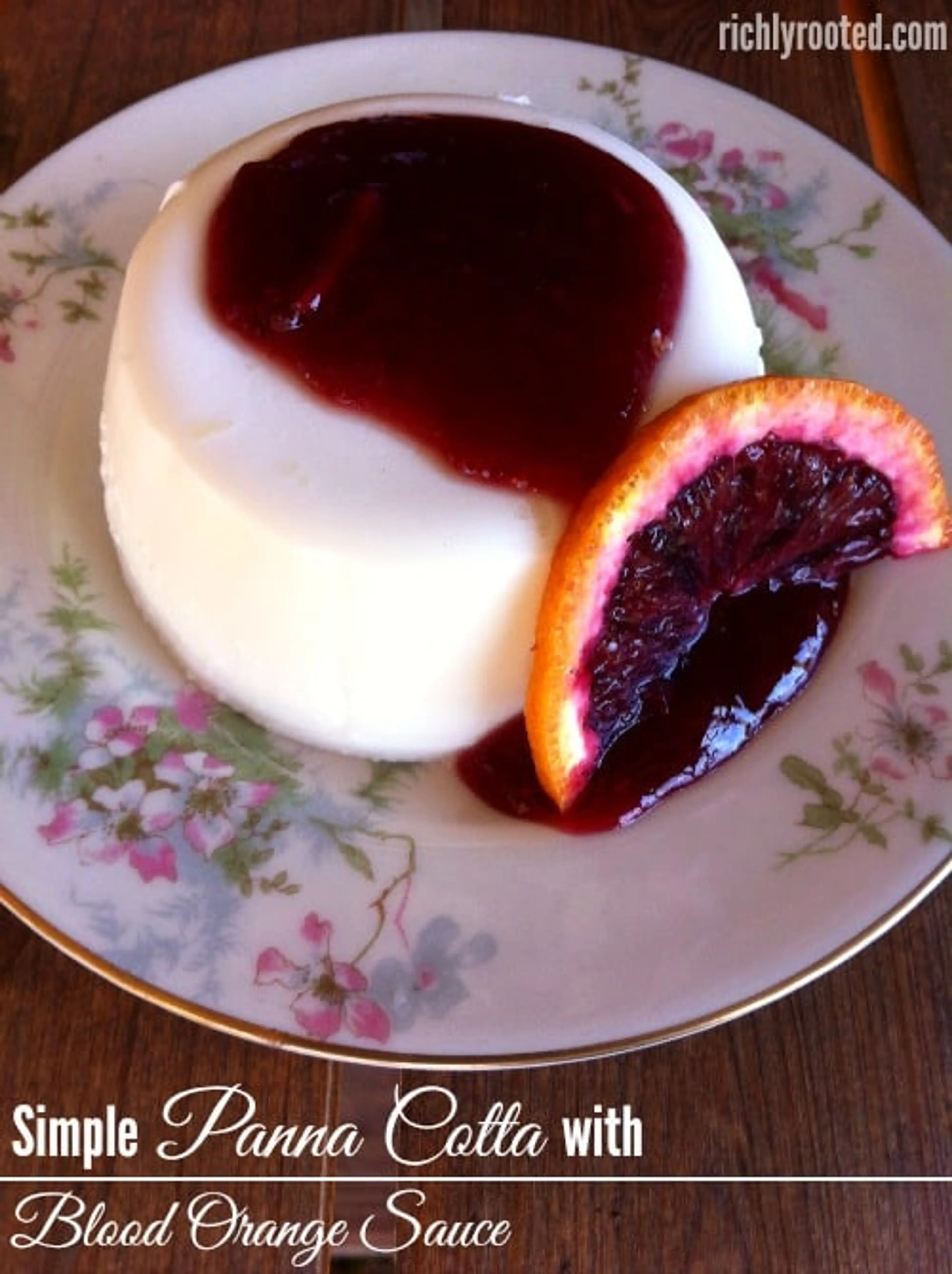 Panna Cotta with Blood Orange Sauce