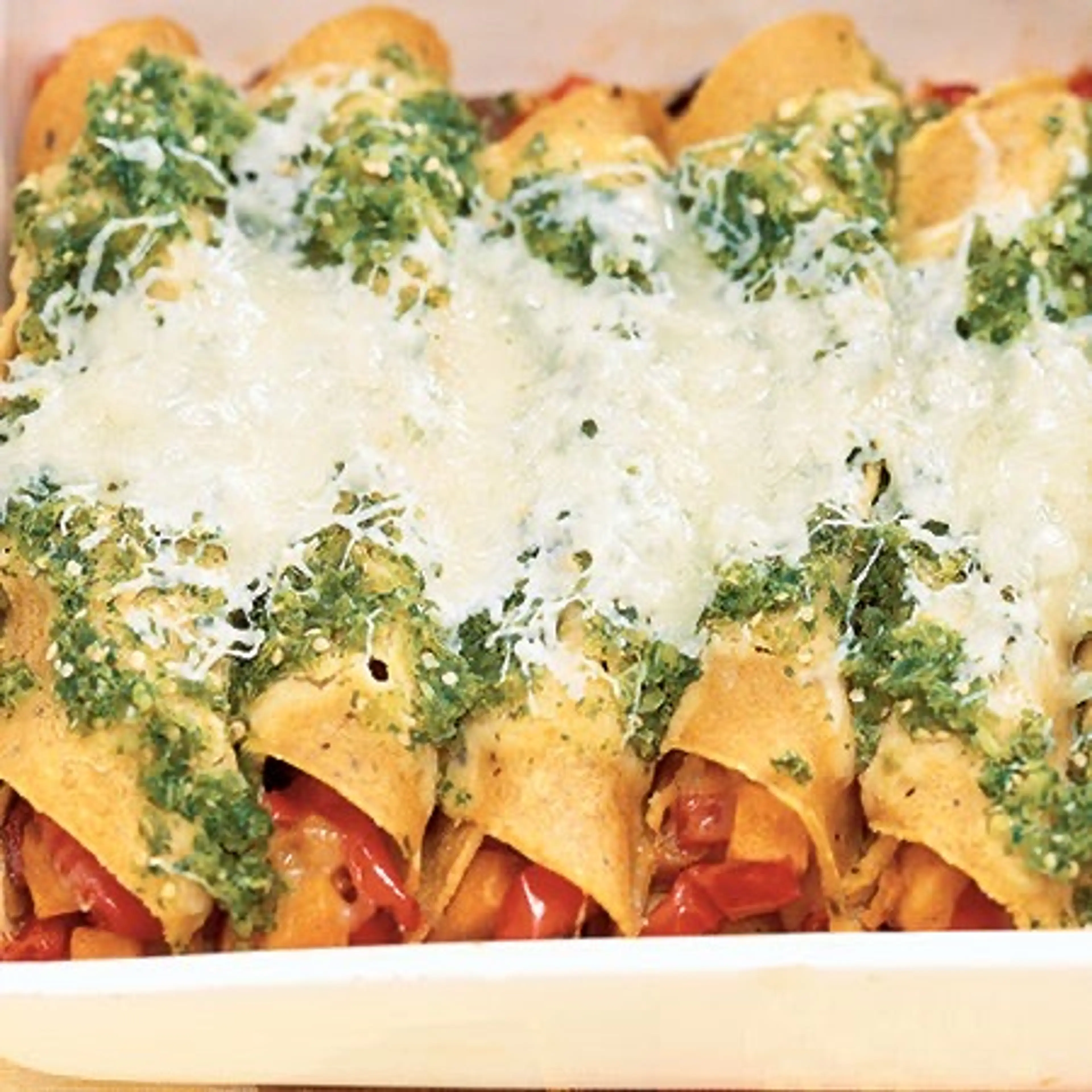 Roasted Enchiladas with Tomatillo Sauce