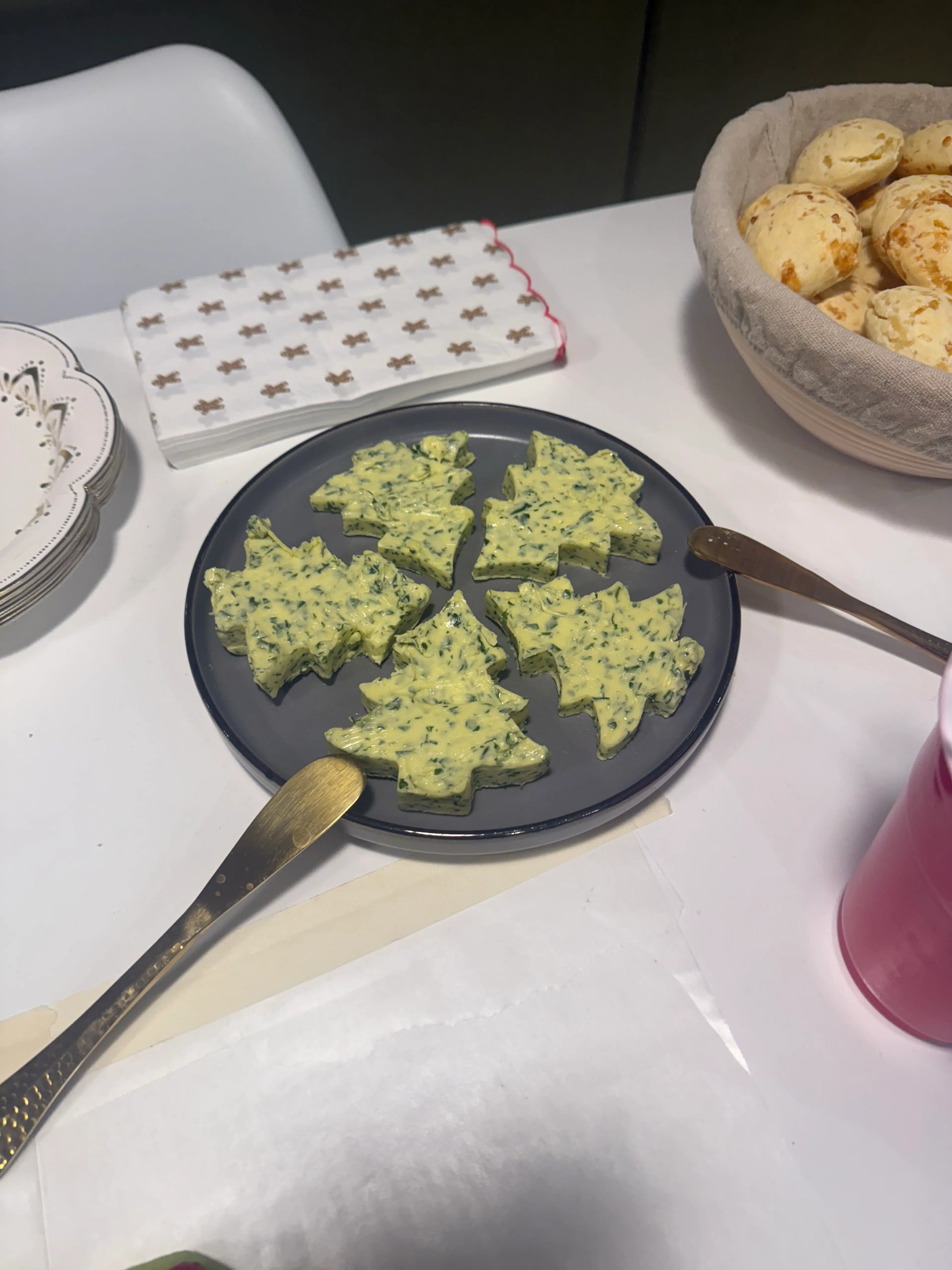 Brazilian Cheese Rolls with Green Butter