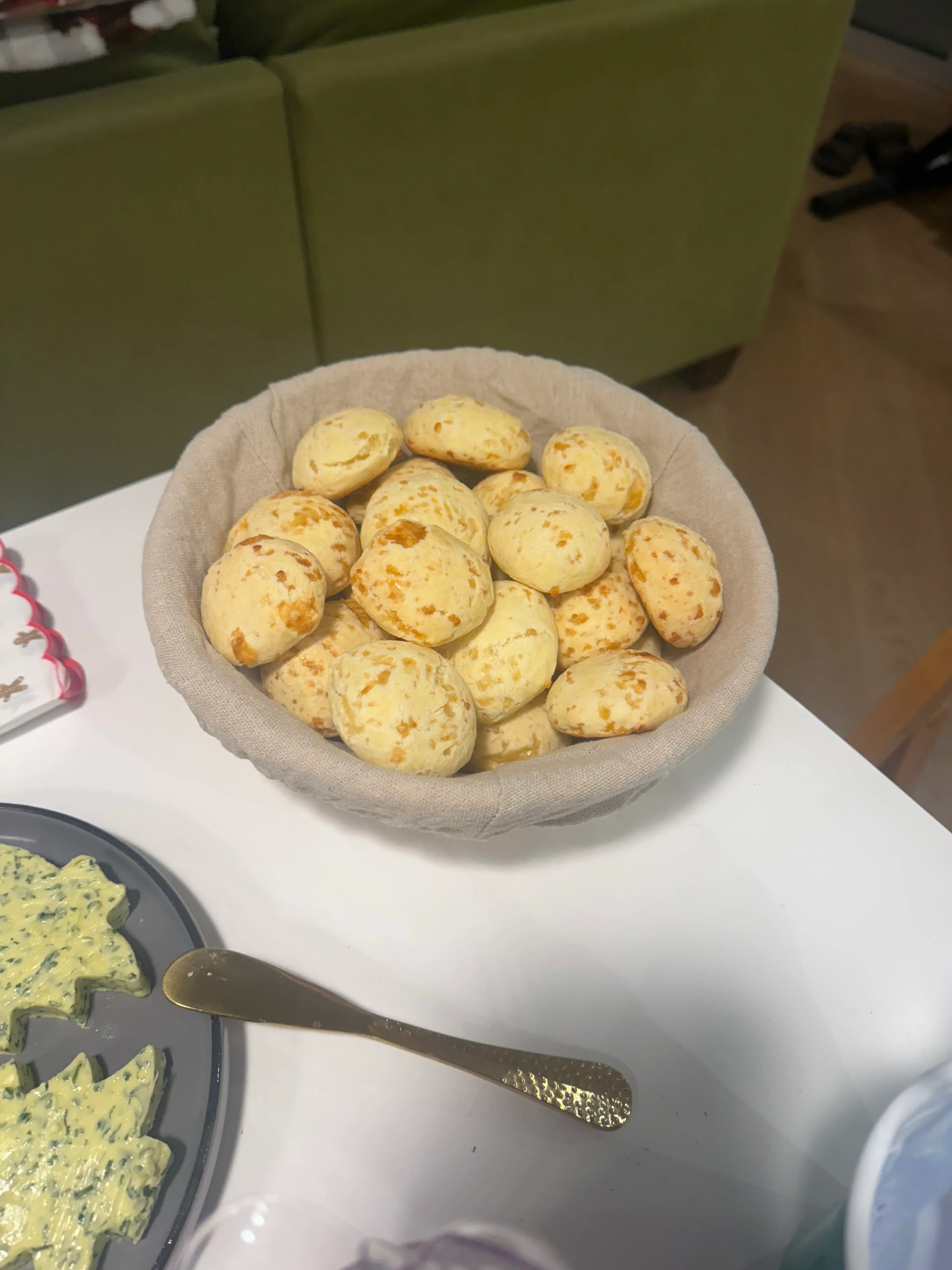 Brazilian Cheese Rolls with Green Butter