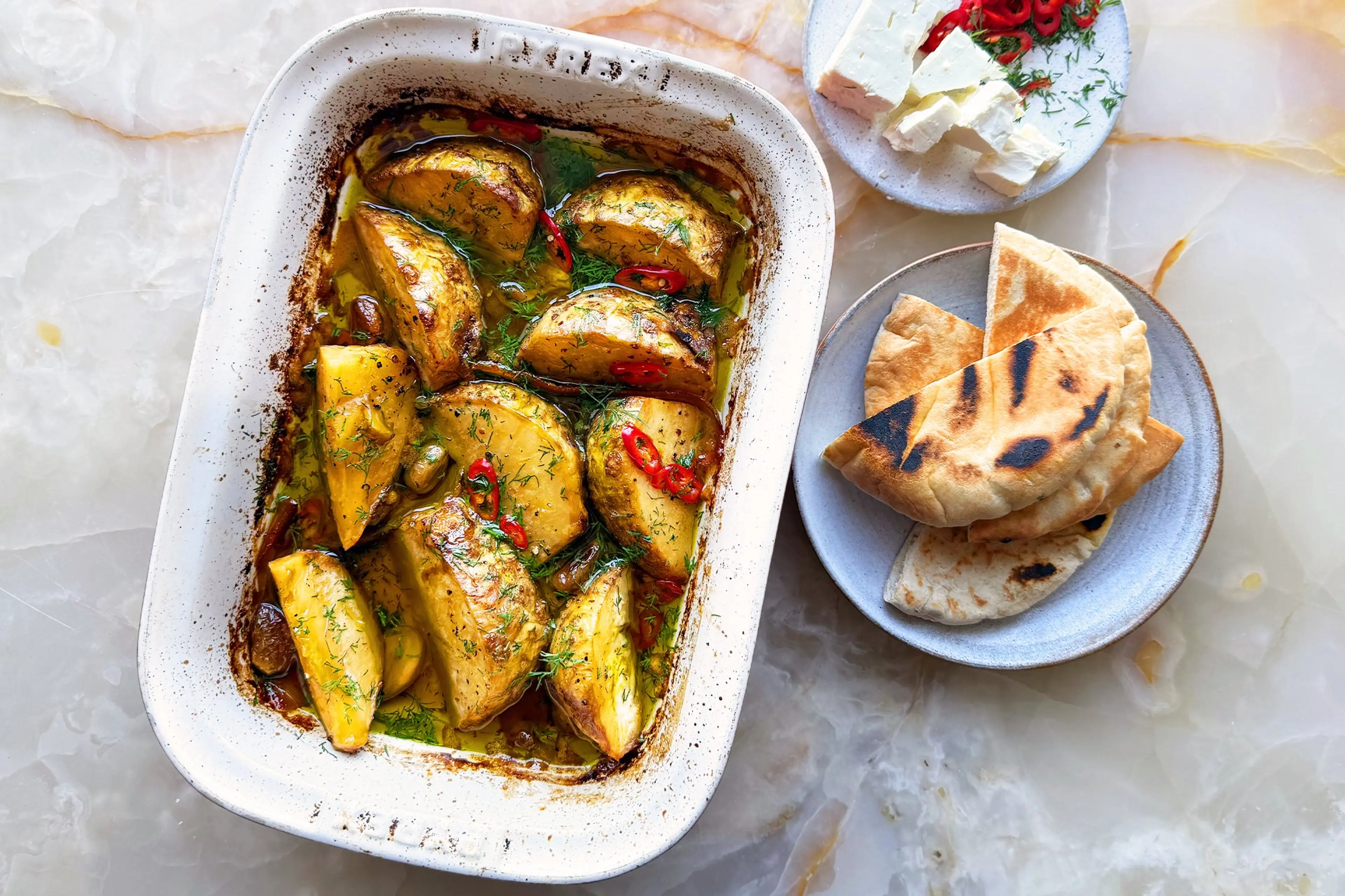 Confit celeriac with orange and dill