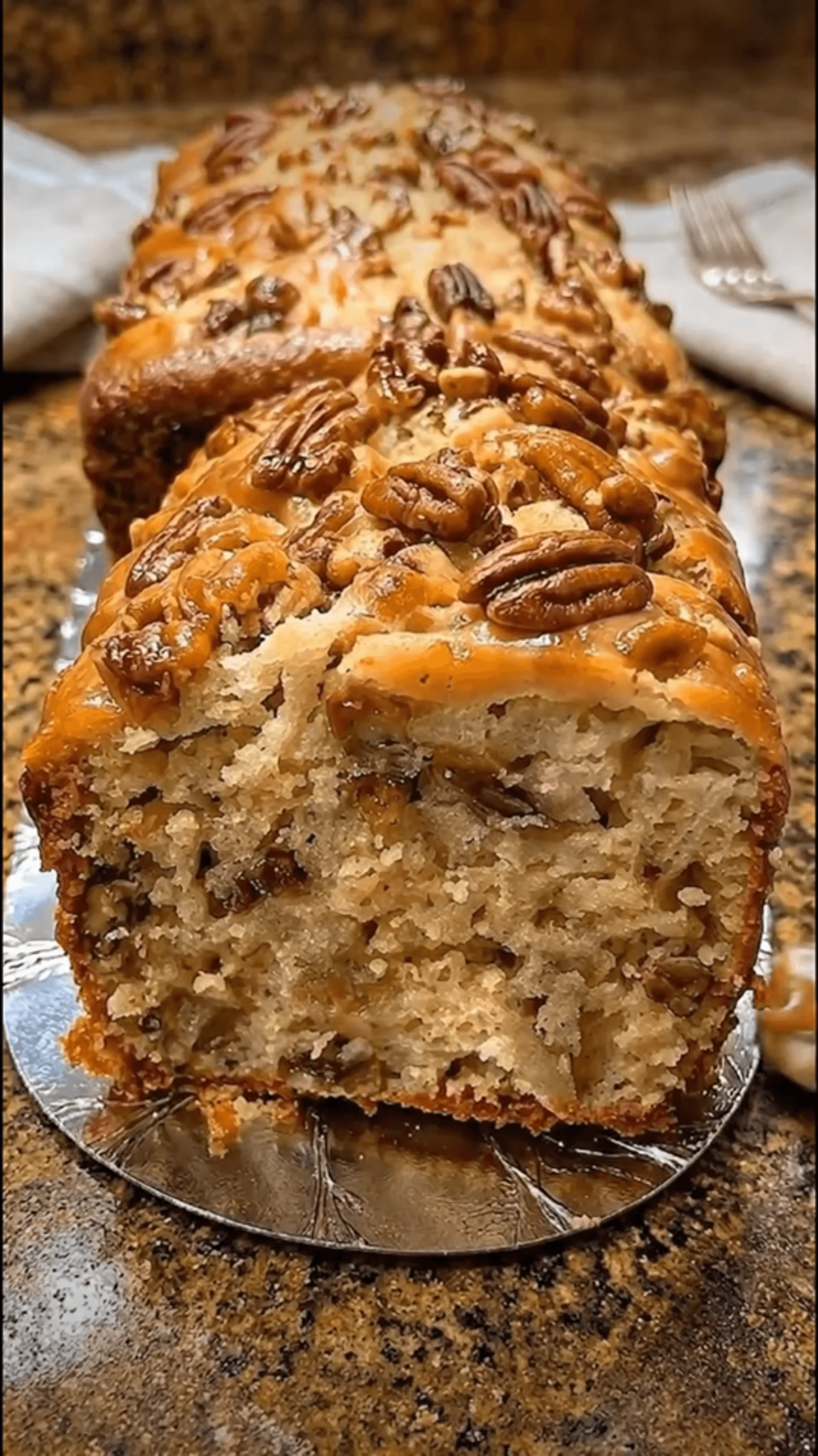 Glazed Maple Pecan Loaf Cake