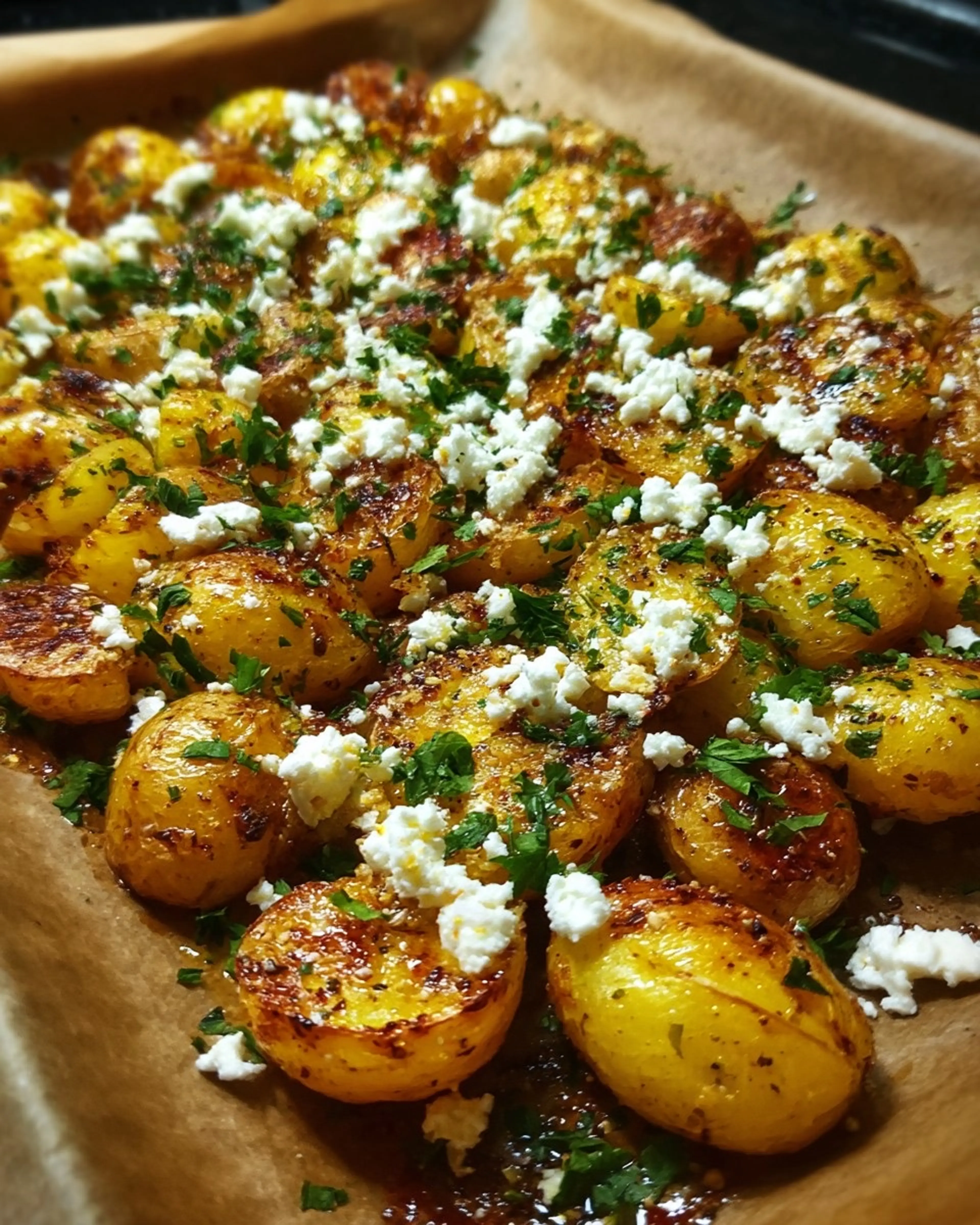 Greek Roast Potatoes with Lemon and Feta