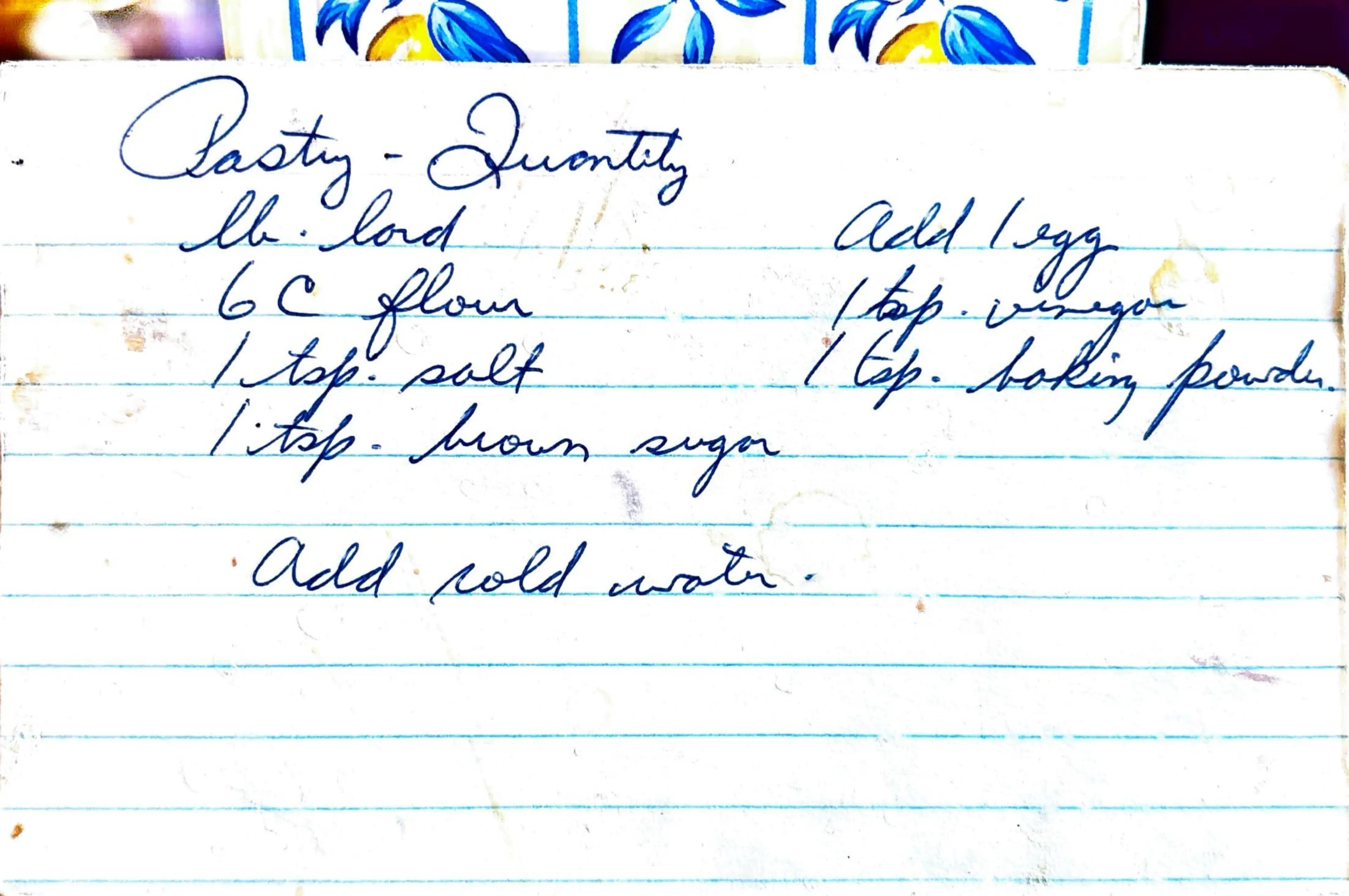 Pastry - Quantity