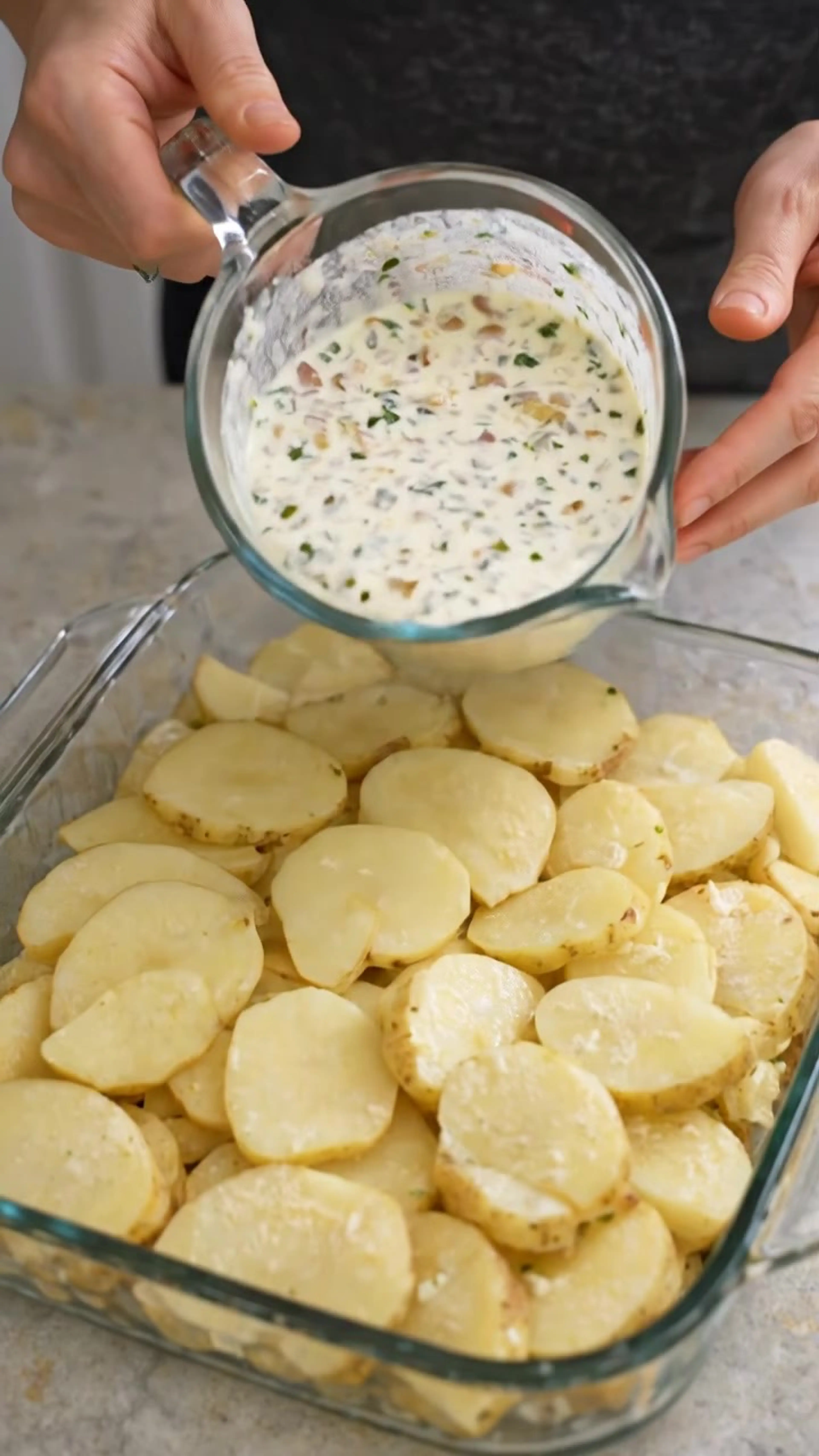 Creamy Pour-over Baked Potatoes