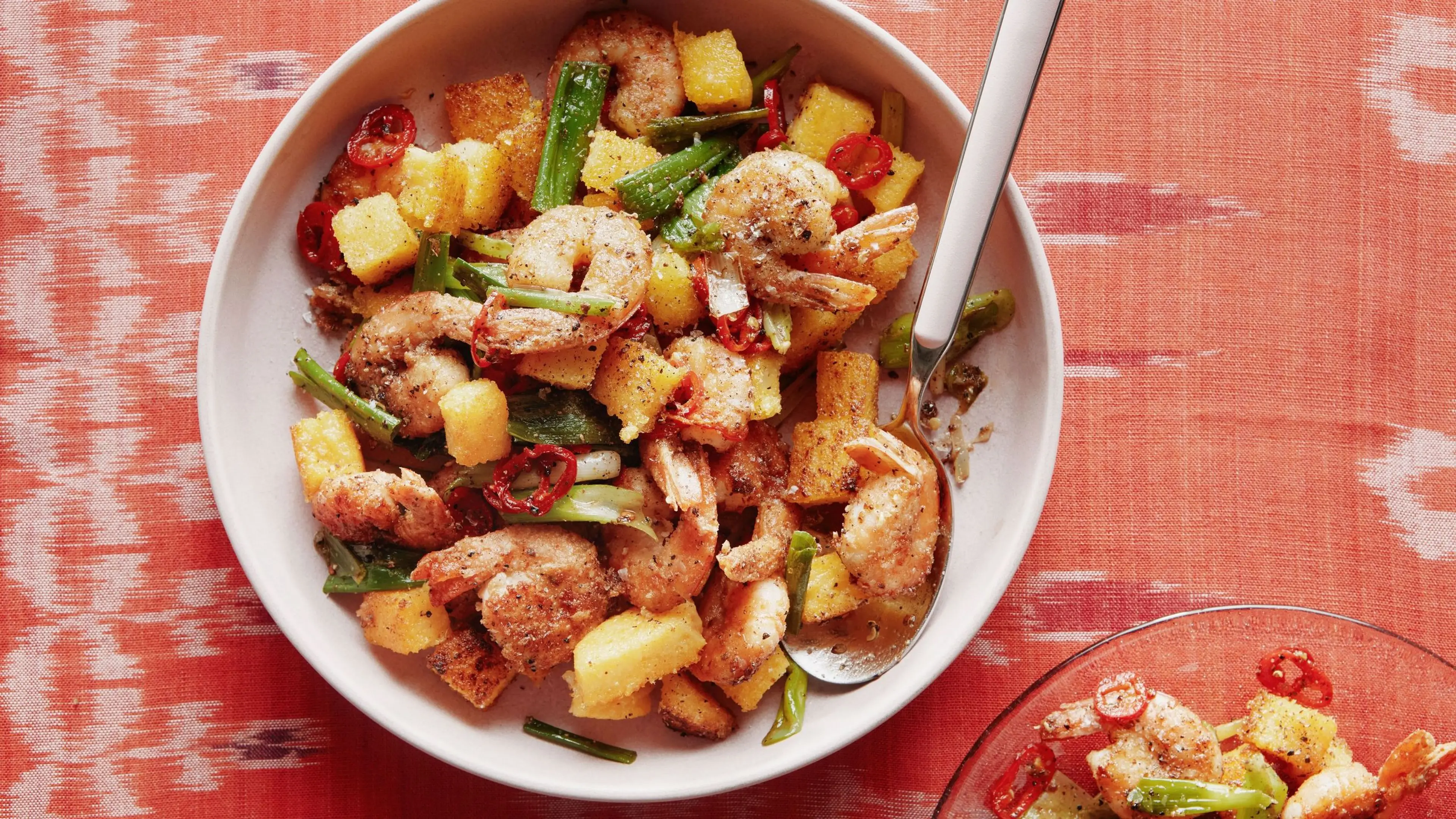 Salt-and-Pepper Shrimp With Crispy Polenta