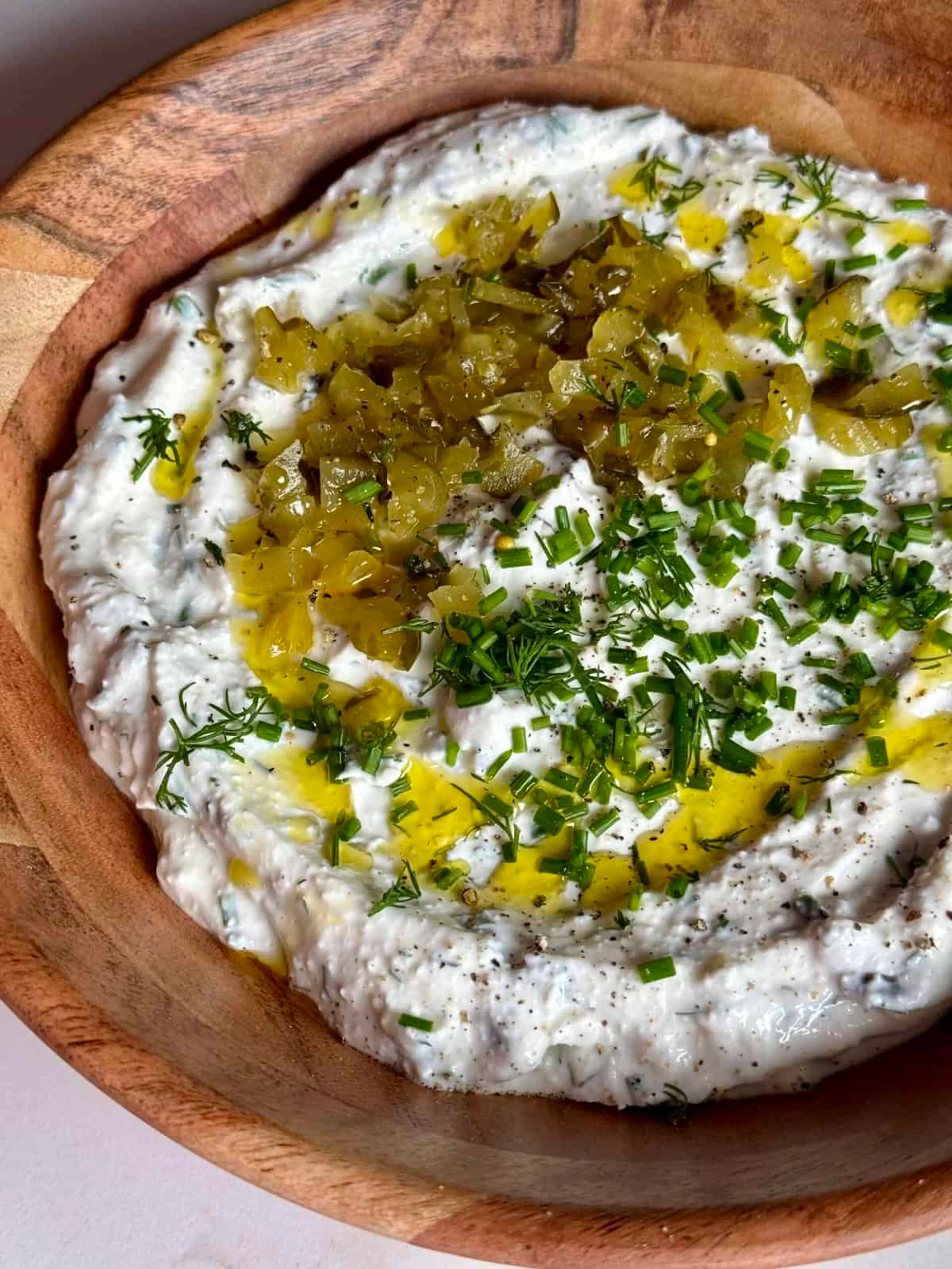 Whipped Cottage Cheese Pickle Dip