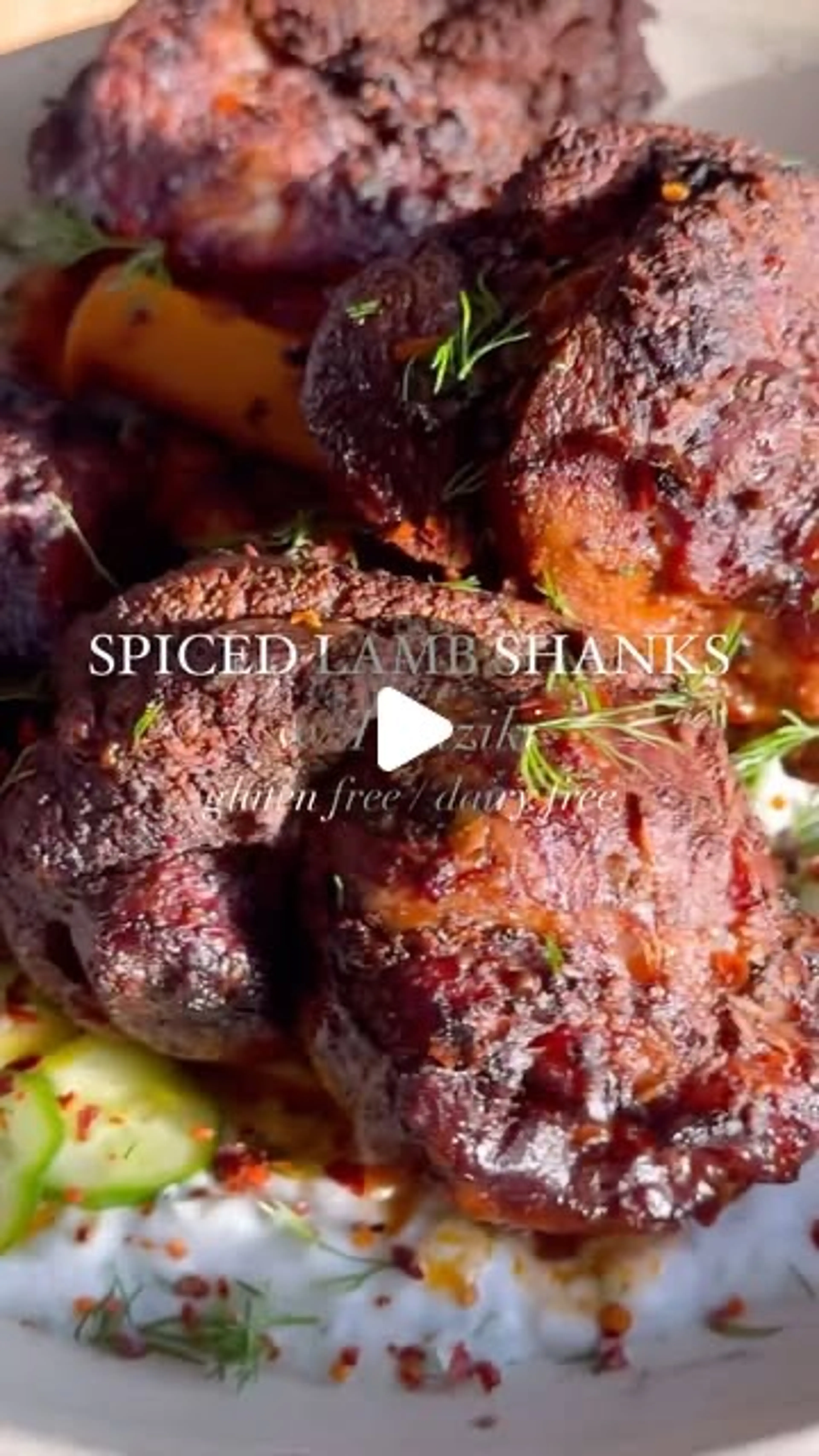 Spiced Lamb Shanks with Tzatziki (gf / Df) ✨ the Most Tender