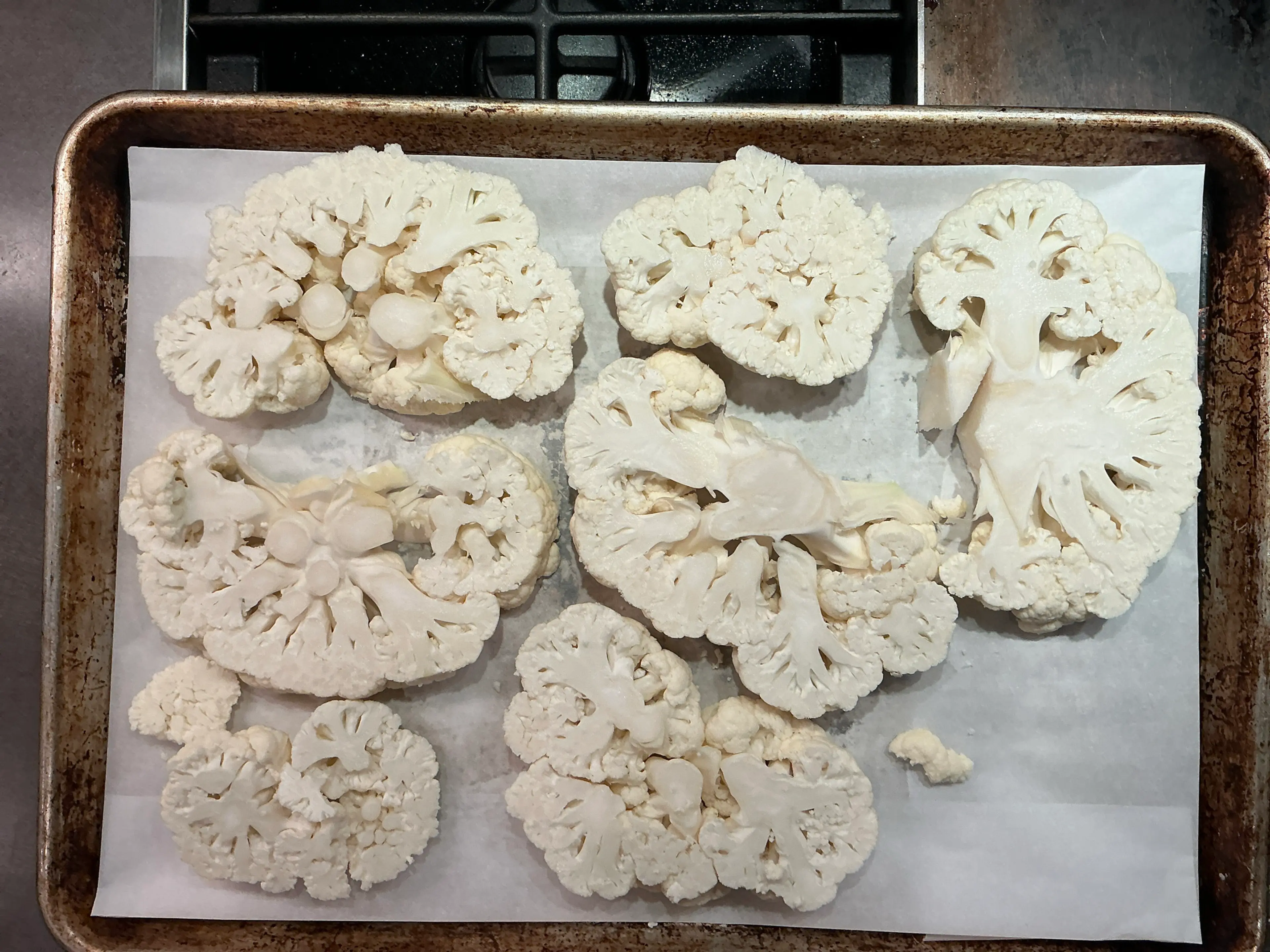 Cauliflower Steaks With Hummus