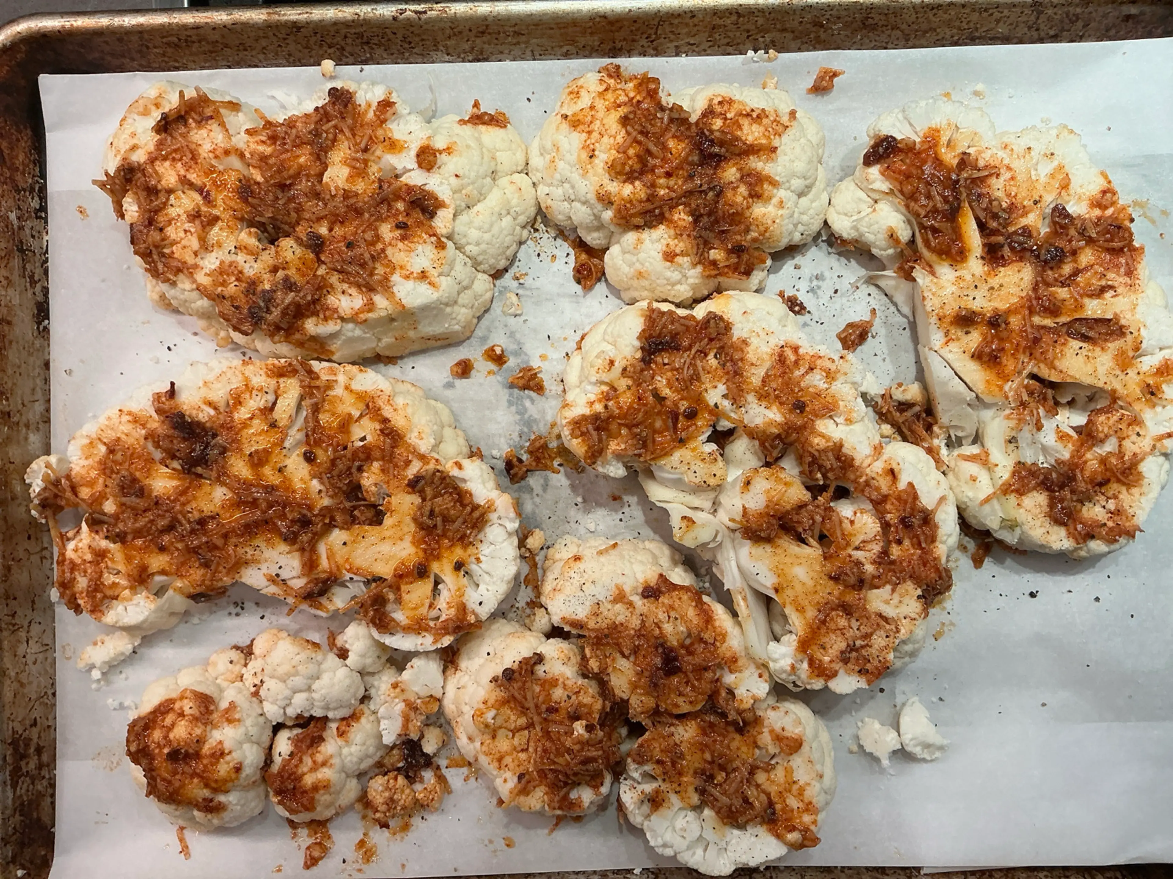 Cauliflower Steaks With Hummus
