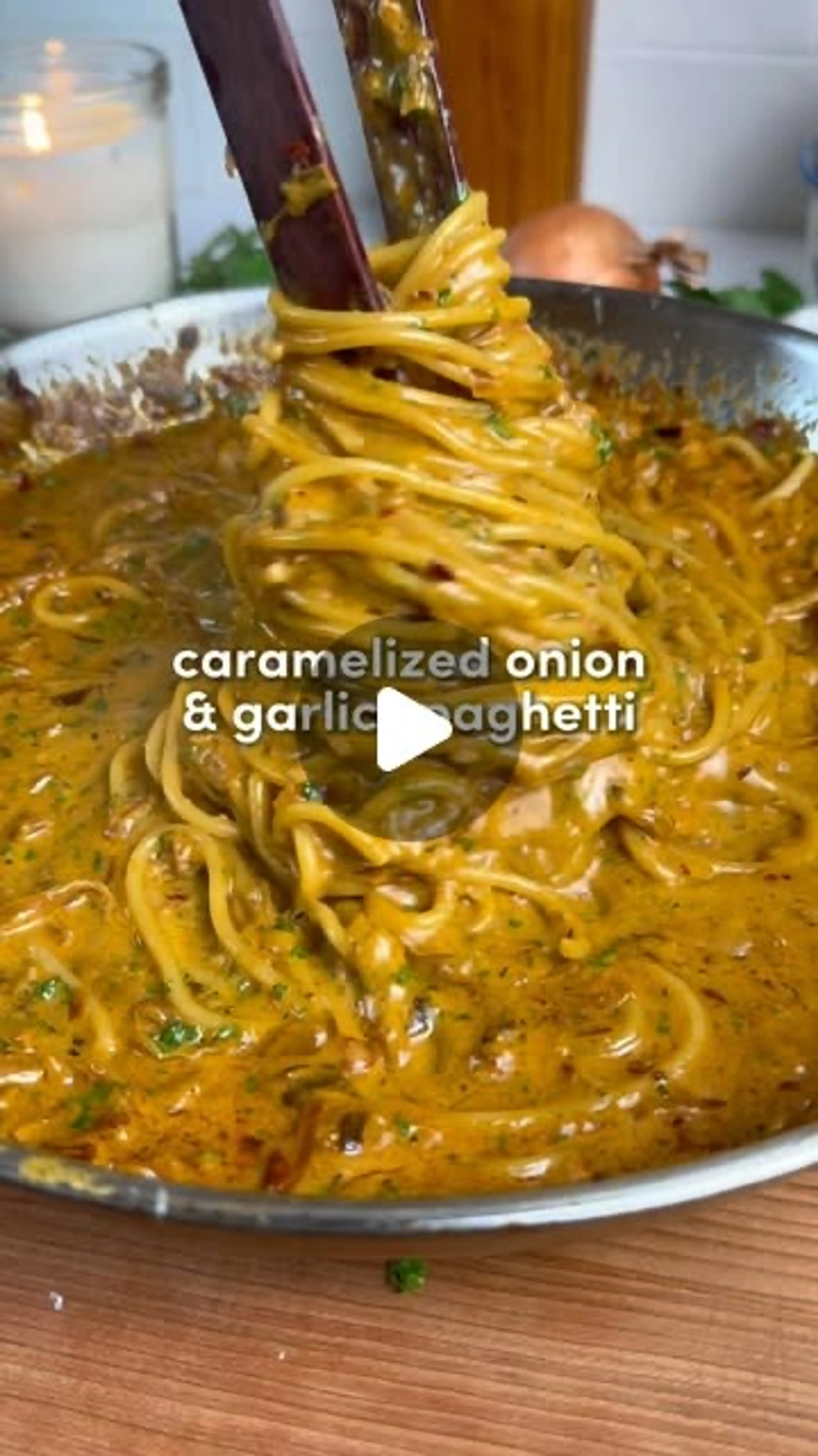 Caramelized Onion and Garlic Spaghetti