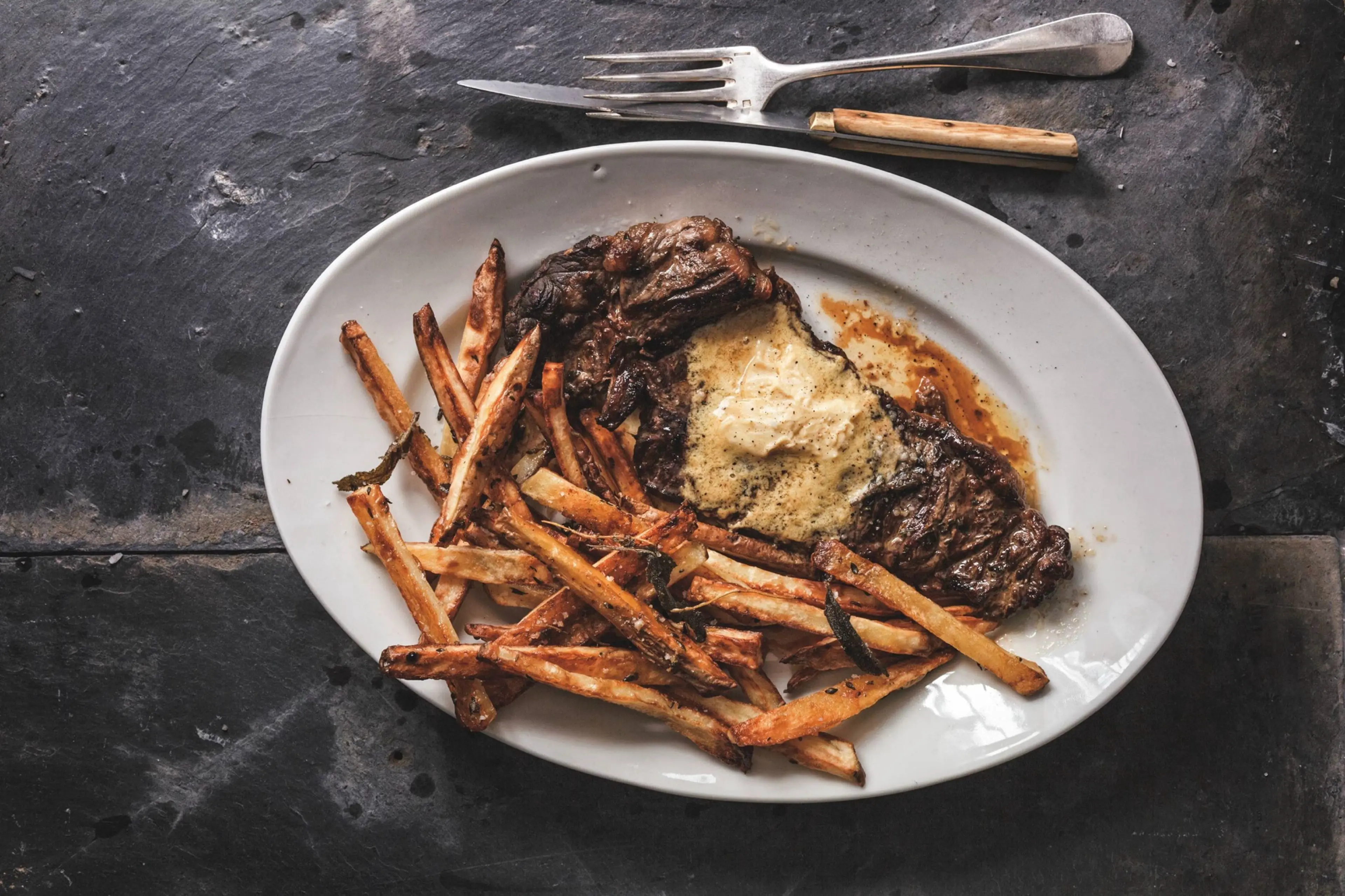 Steak with Mustard Butter
