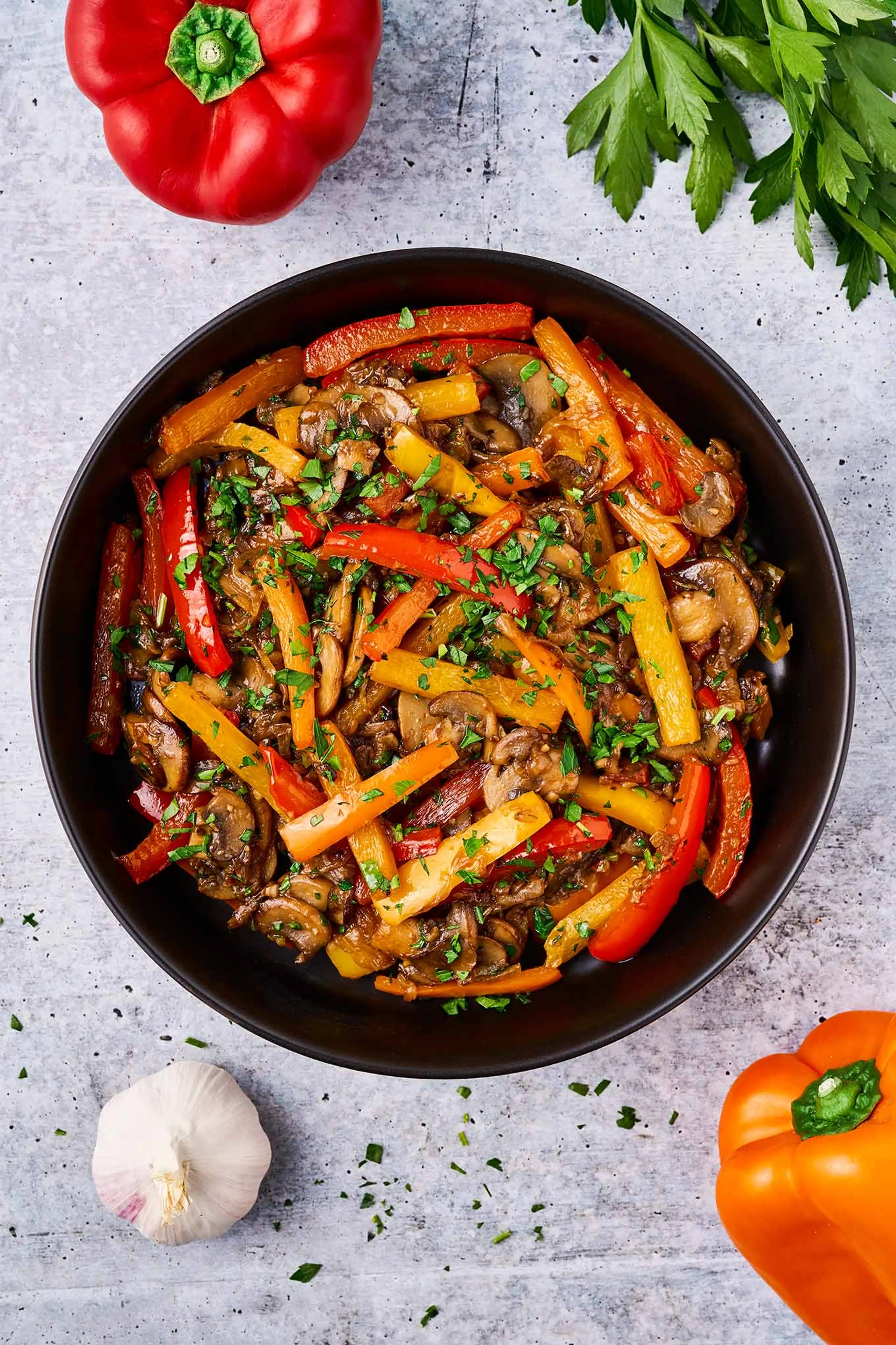 Sautéed Peppers, Mushrooms and Onions
