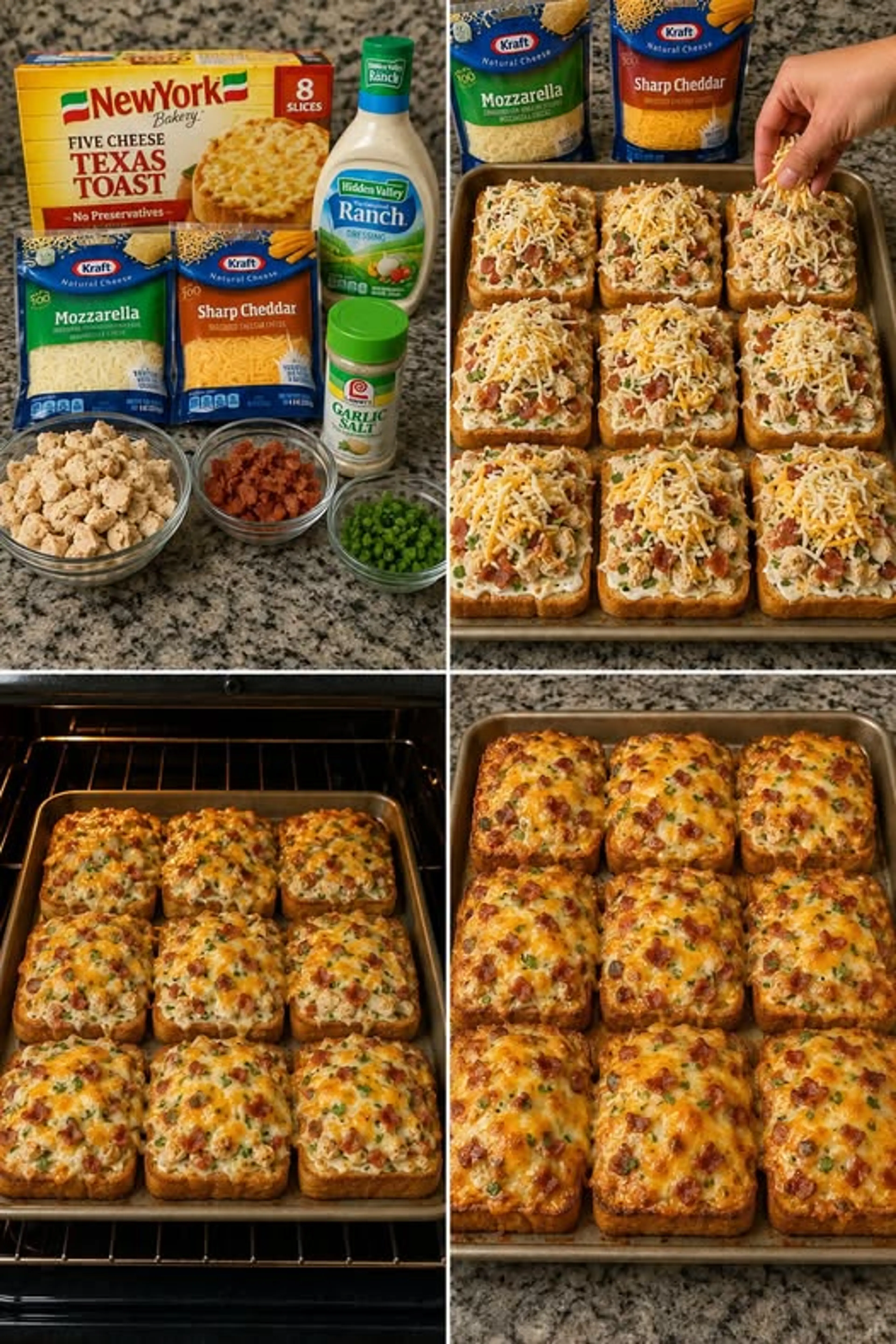 Chicken Bacon Ranch Garlic Toast