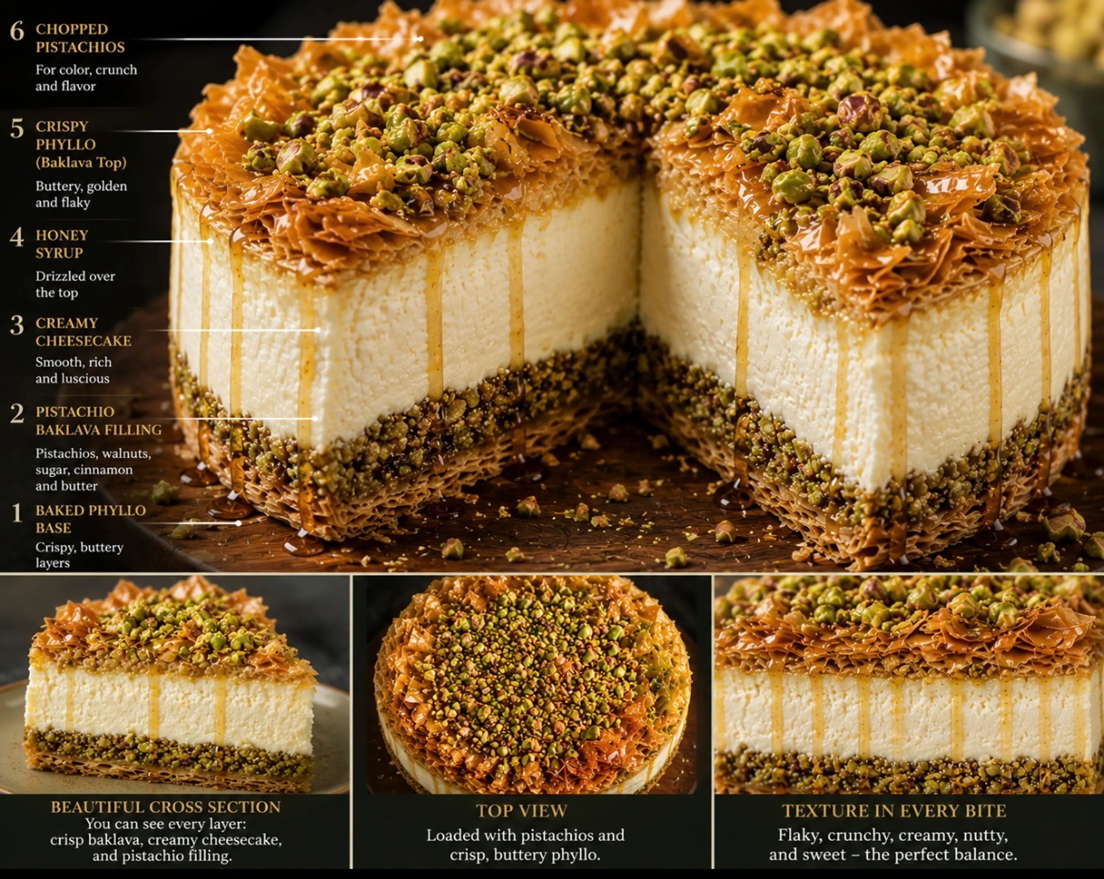 💚 Honeyed Pistachio Baklava Cheesecake
