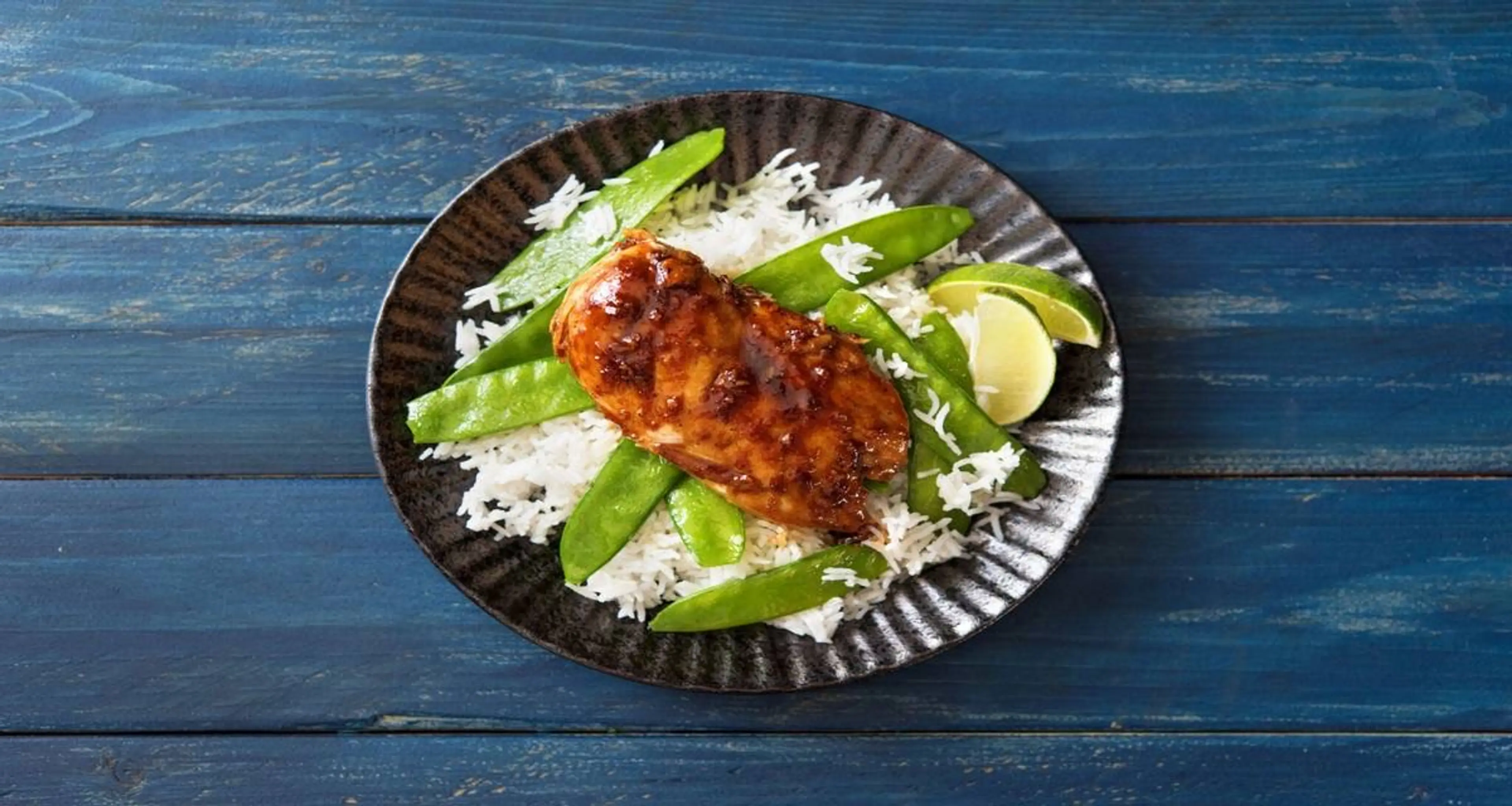 Honey-and-Ginger-Glazed Chicken with Snap Peas and Jasmine R