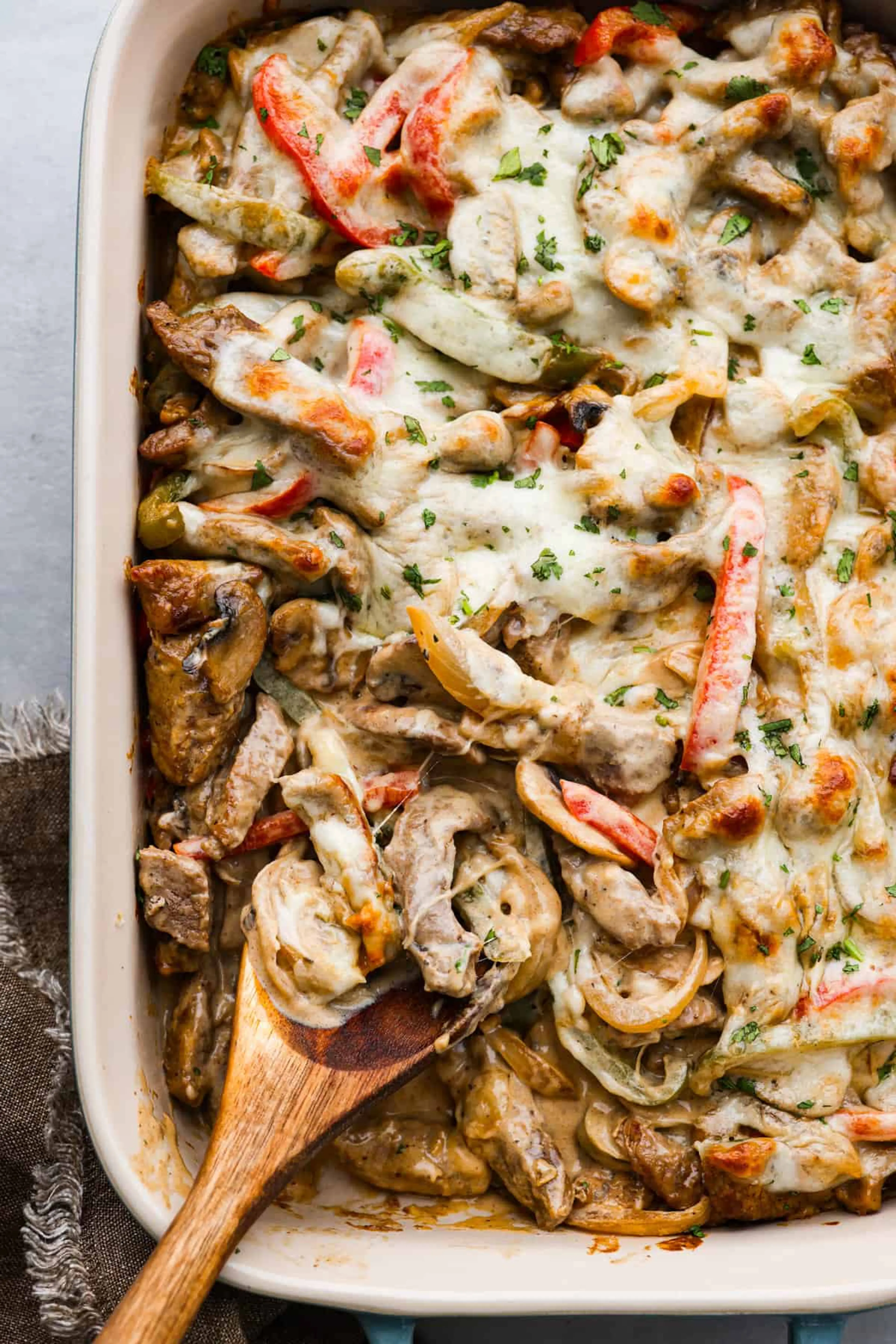 Philly Cheesesteak Casserole