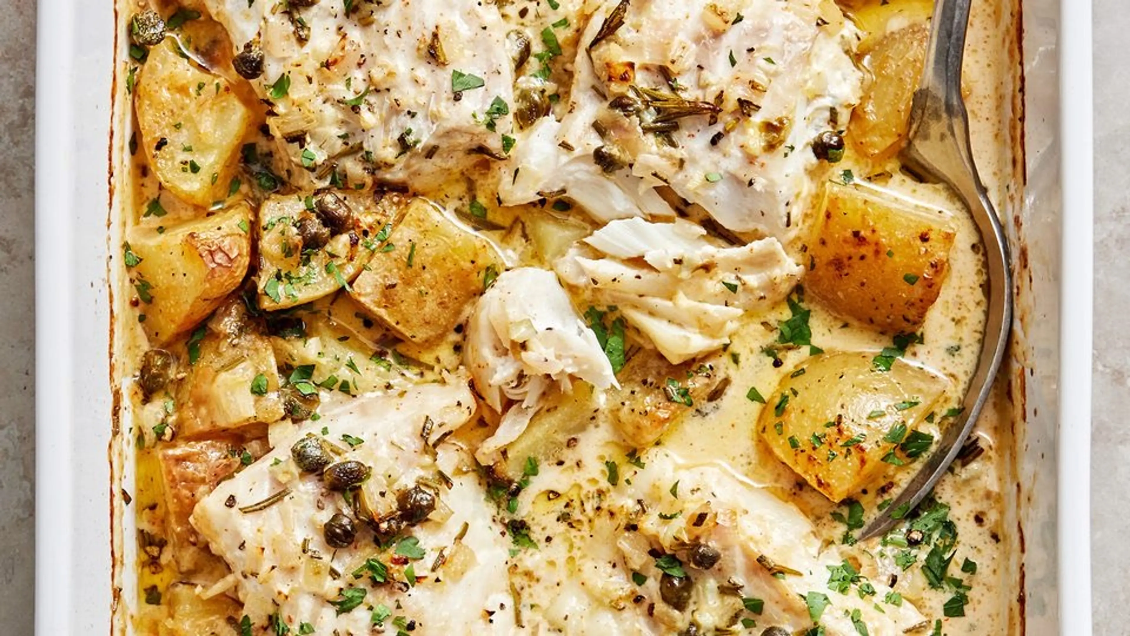 Cod & Potatoes in Rosemary Cream Sauce